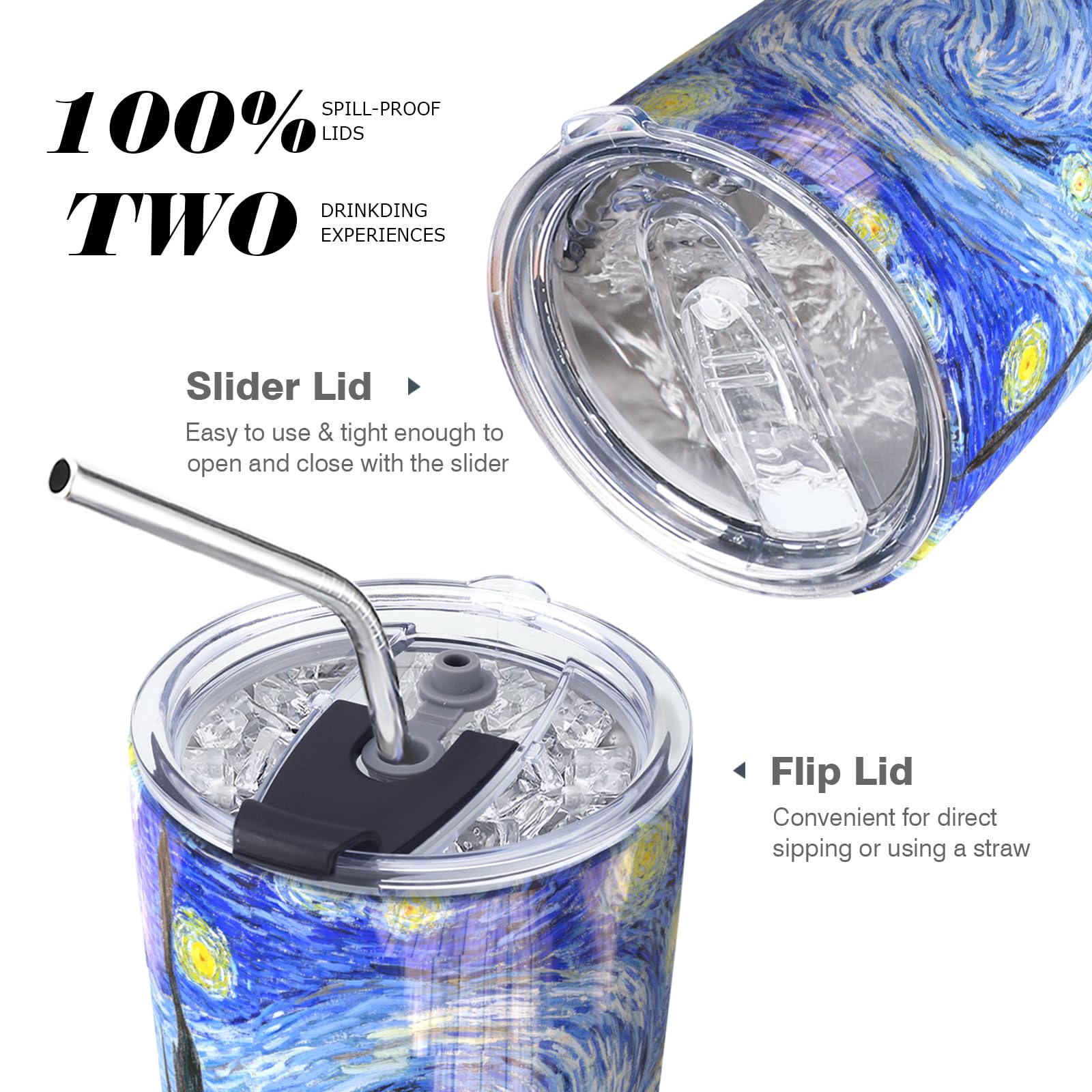 Pandaria 20 Oz Stainless Steel Vacuum Insulated Tumbler With Lid - Double Wall Travel Mug Water Coffee Cup For Ice Drink & Hot B