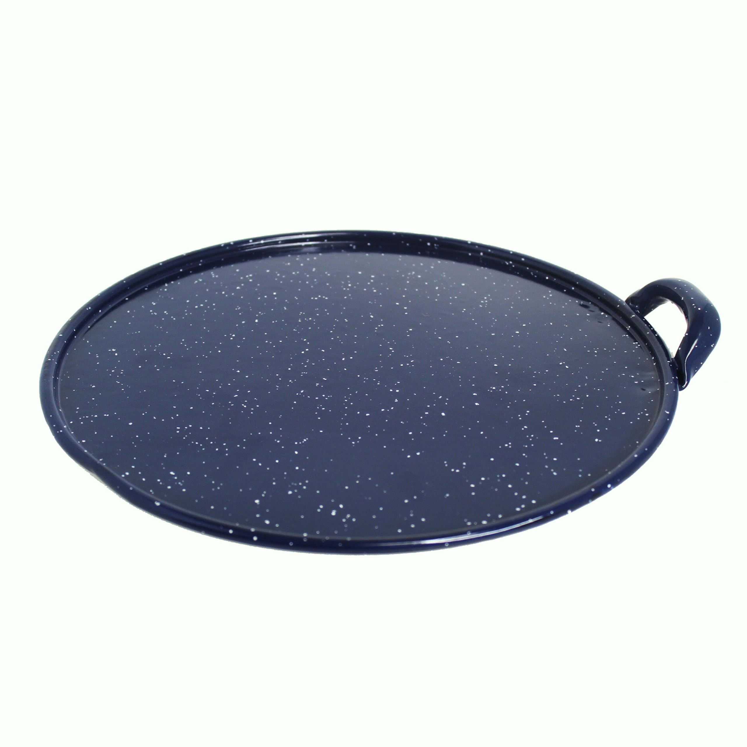 Imusa Round Enamel Comal With Metal Handle 11 Inch, Blue