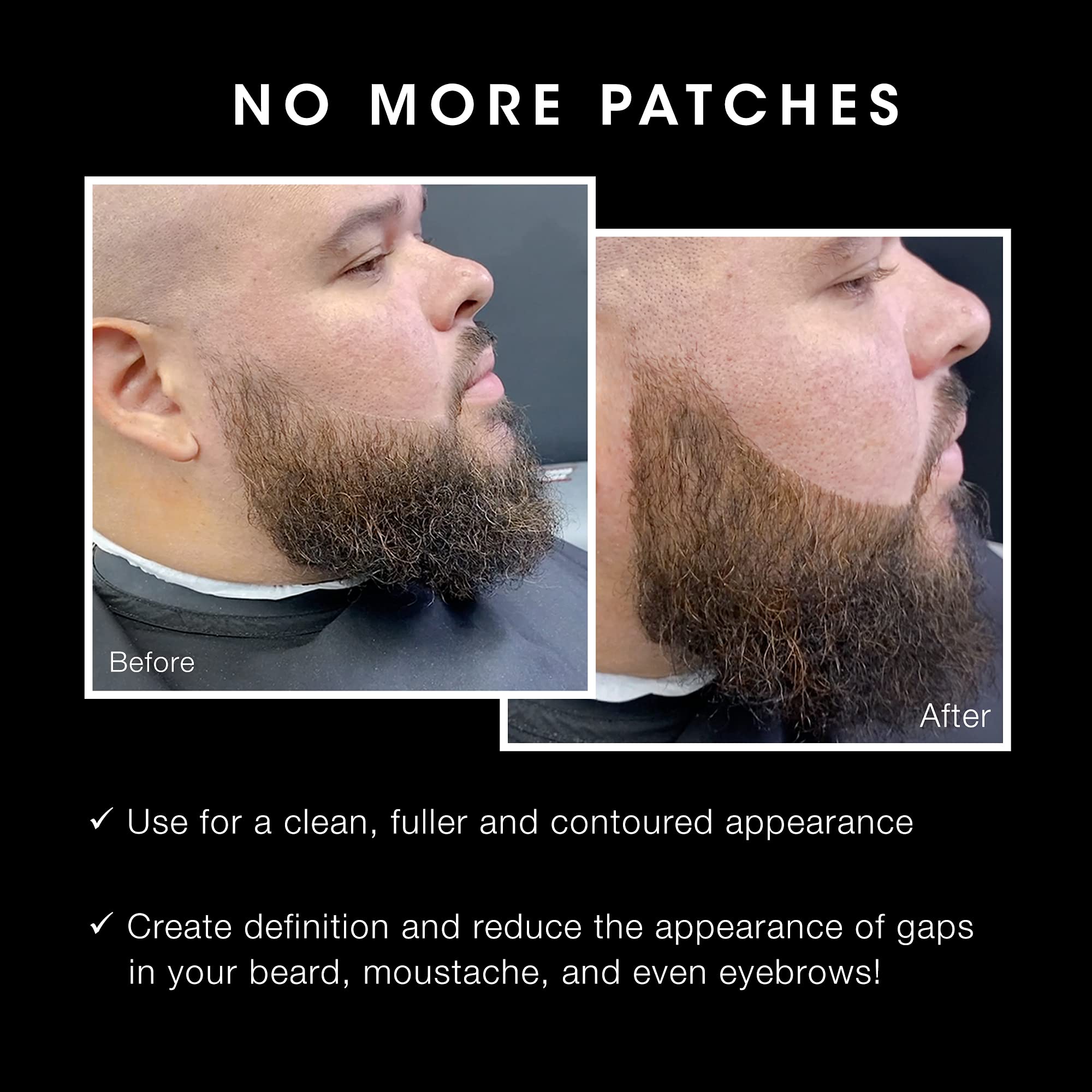 Pacinos Beard Pencil Filler - Water Proof, Long Lasting Coverage  Natural Finish - Beard, Moustache  Eyebrows - Micro-Fork Tip F