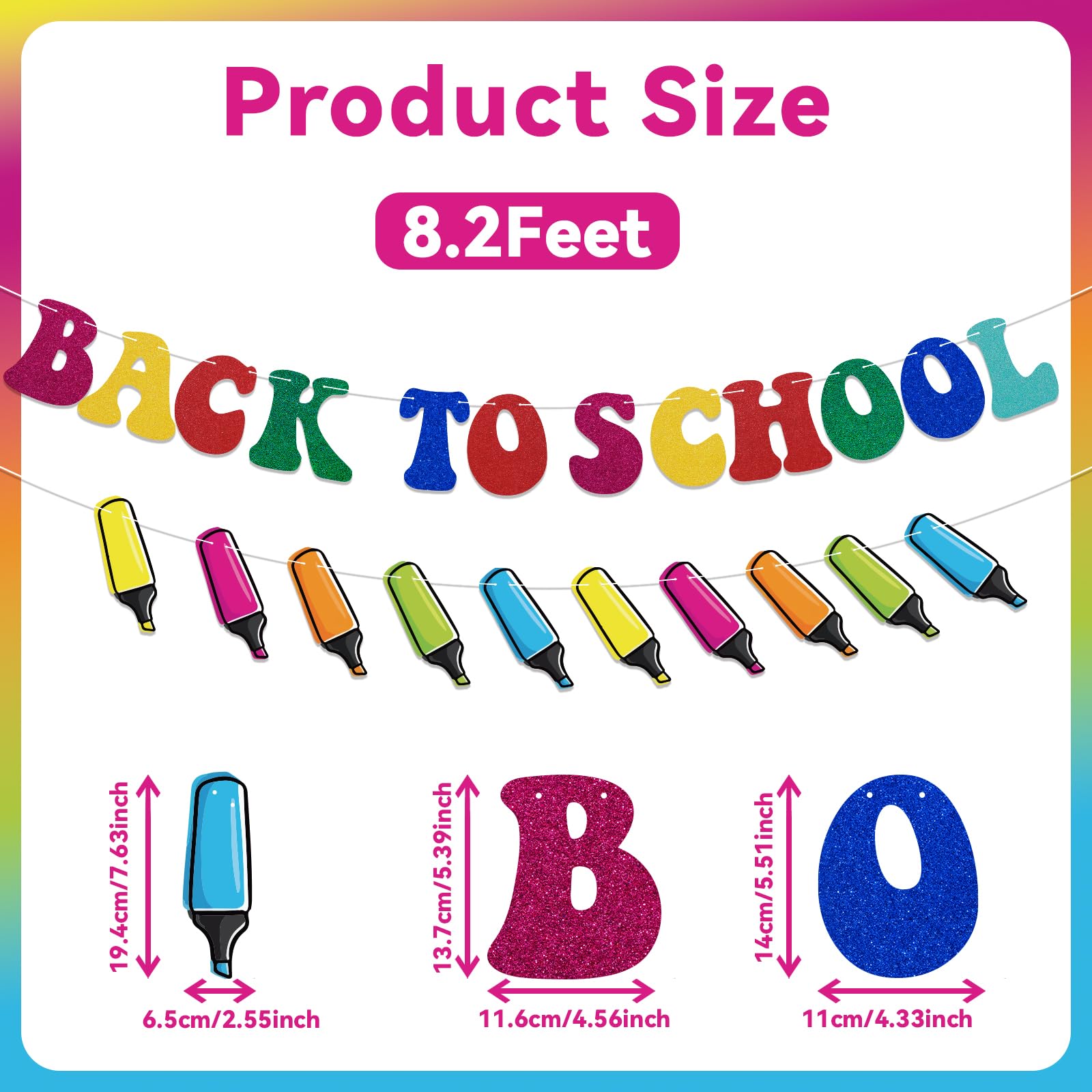 Back To School Banner, Pre-Strung First Day Of School Decorations, Back To School Garland, Teacher Appreciation Decorations, Fir