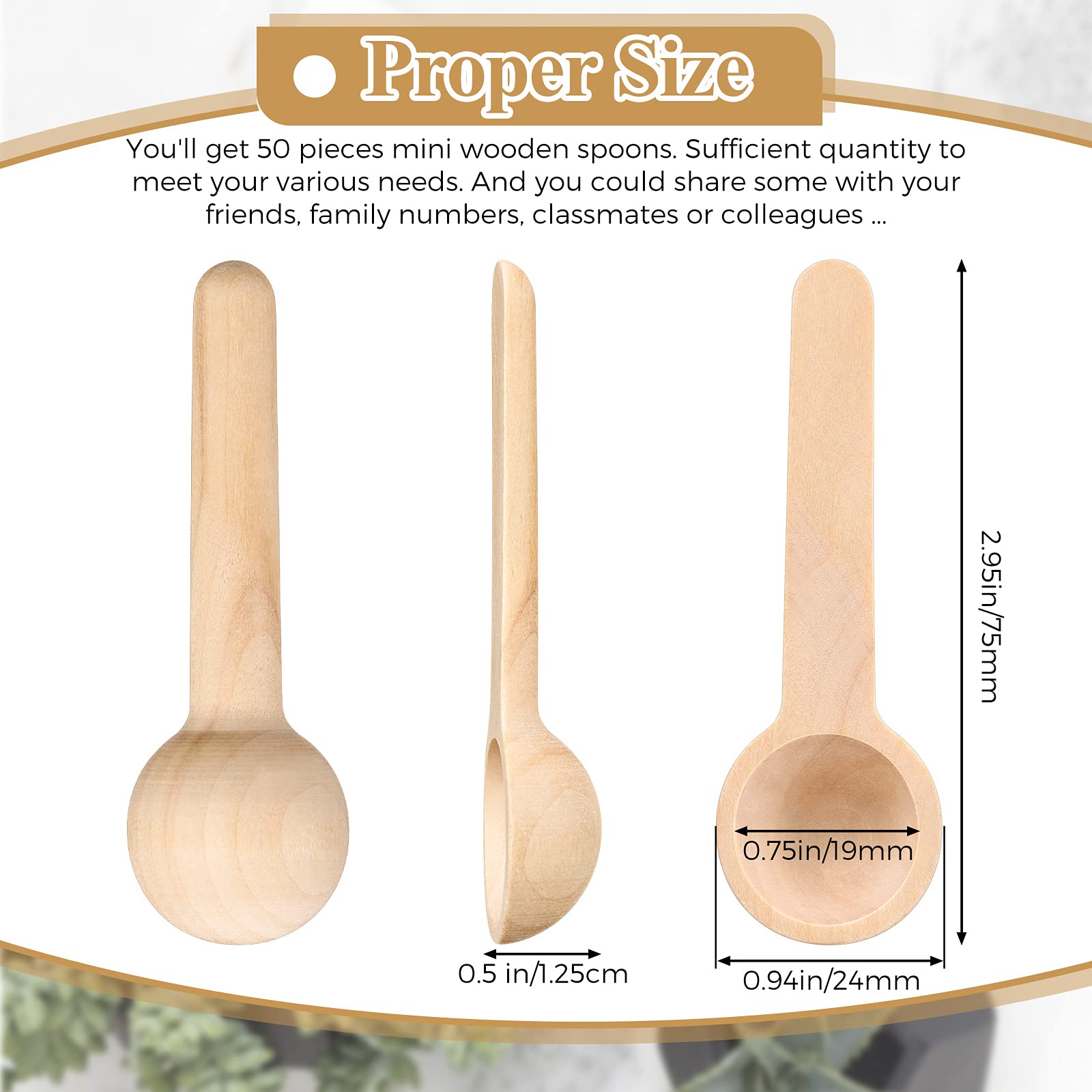 50 Pieces Spice Spoons Tiny Wooden Spoons Spoons For Sugar Scrubs Wooden Dessert Spoons Wooden Spoons For Salts Tasting Spoon So