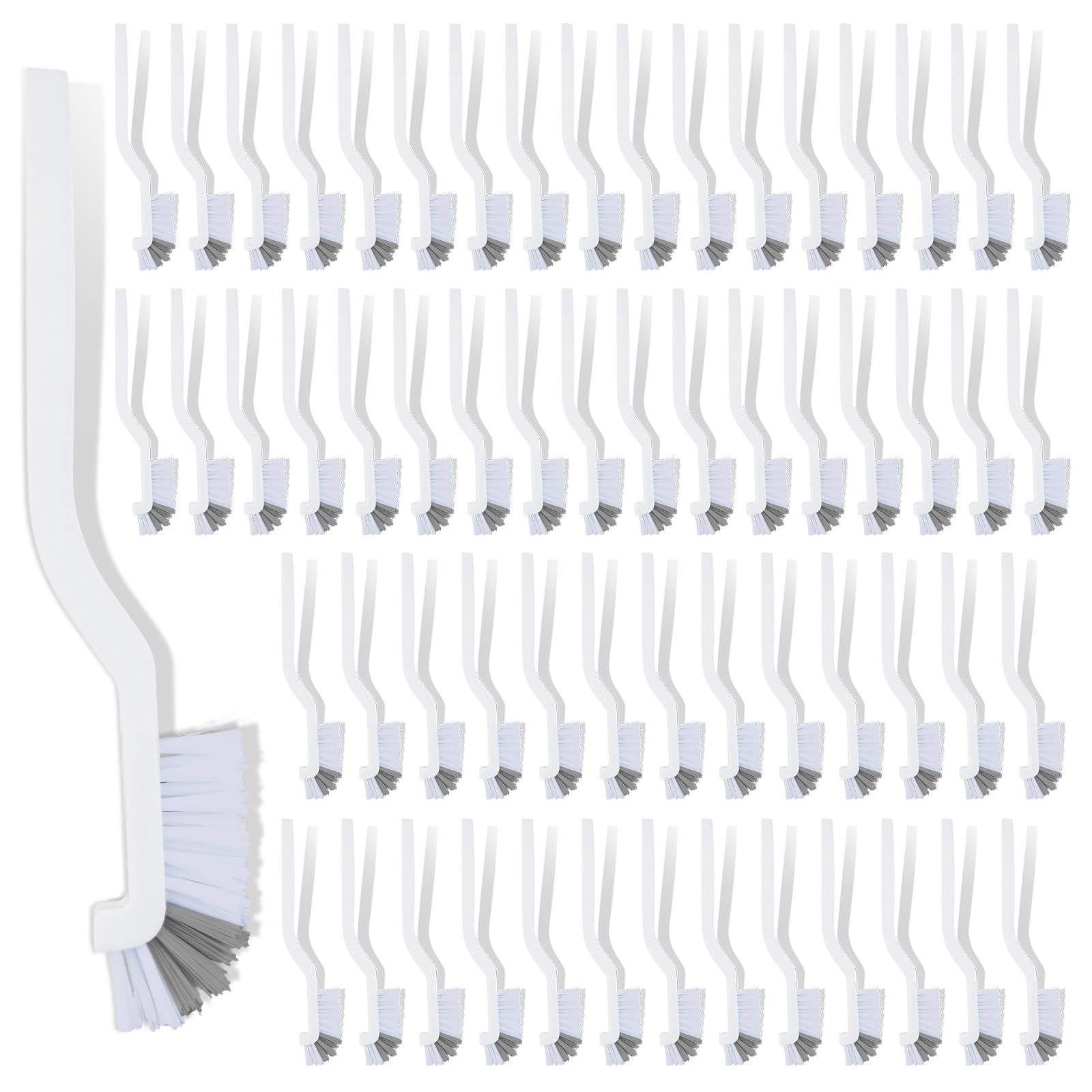 UCEHIPAW 60 Pcs Kitchen Scrub Brush Bulk with Stiff Bristle Plastic Edge Corner Cleaning Brush for Bathroom Sink Household Bottl