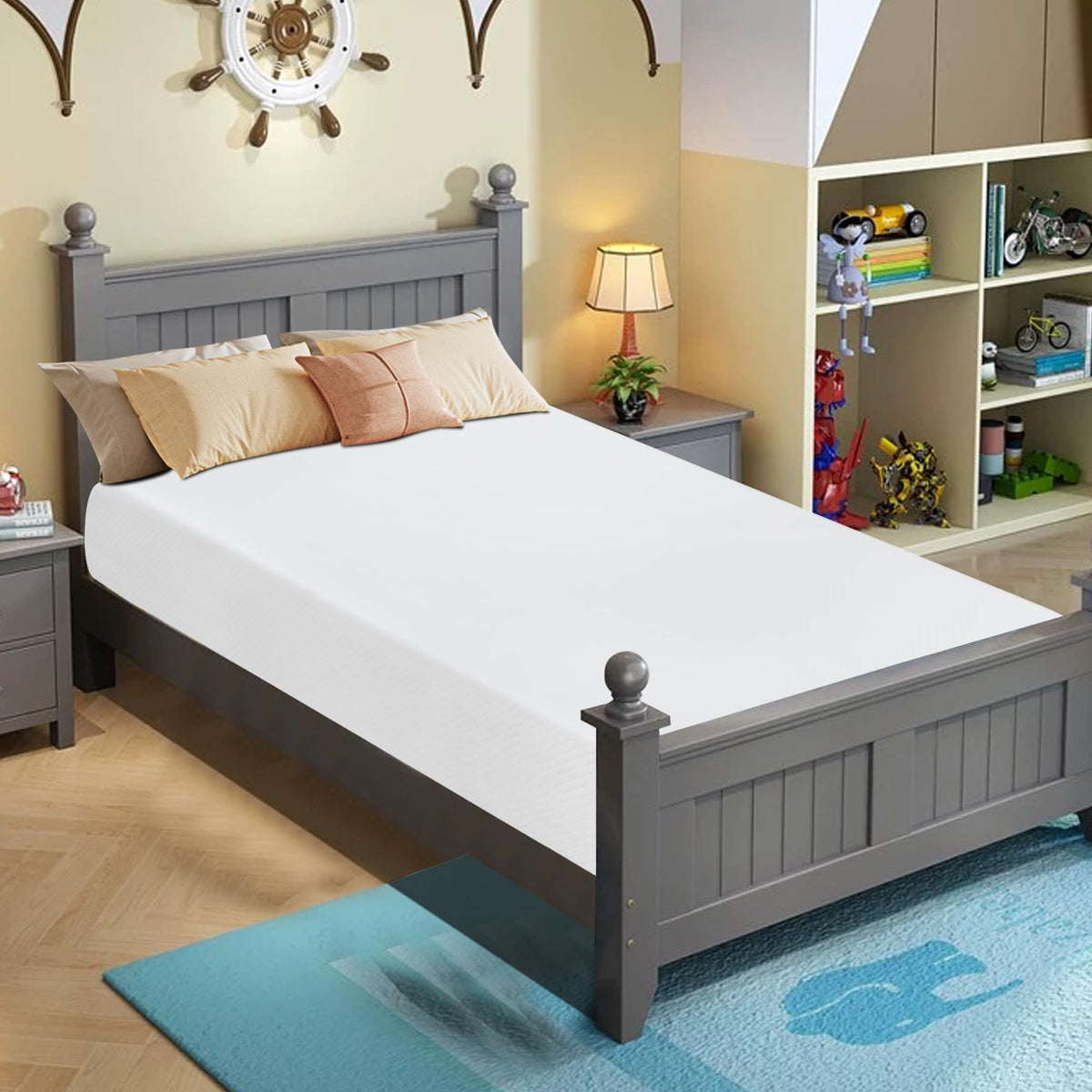 Bestmassage 12 Inch Gel Memory Foam Mattress For Cool Sleep & Pressure Relief, Medium Firm Single Twin Mattress For Kids, Bed-In