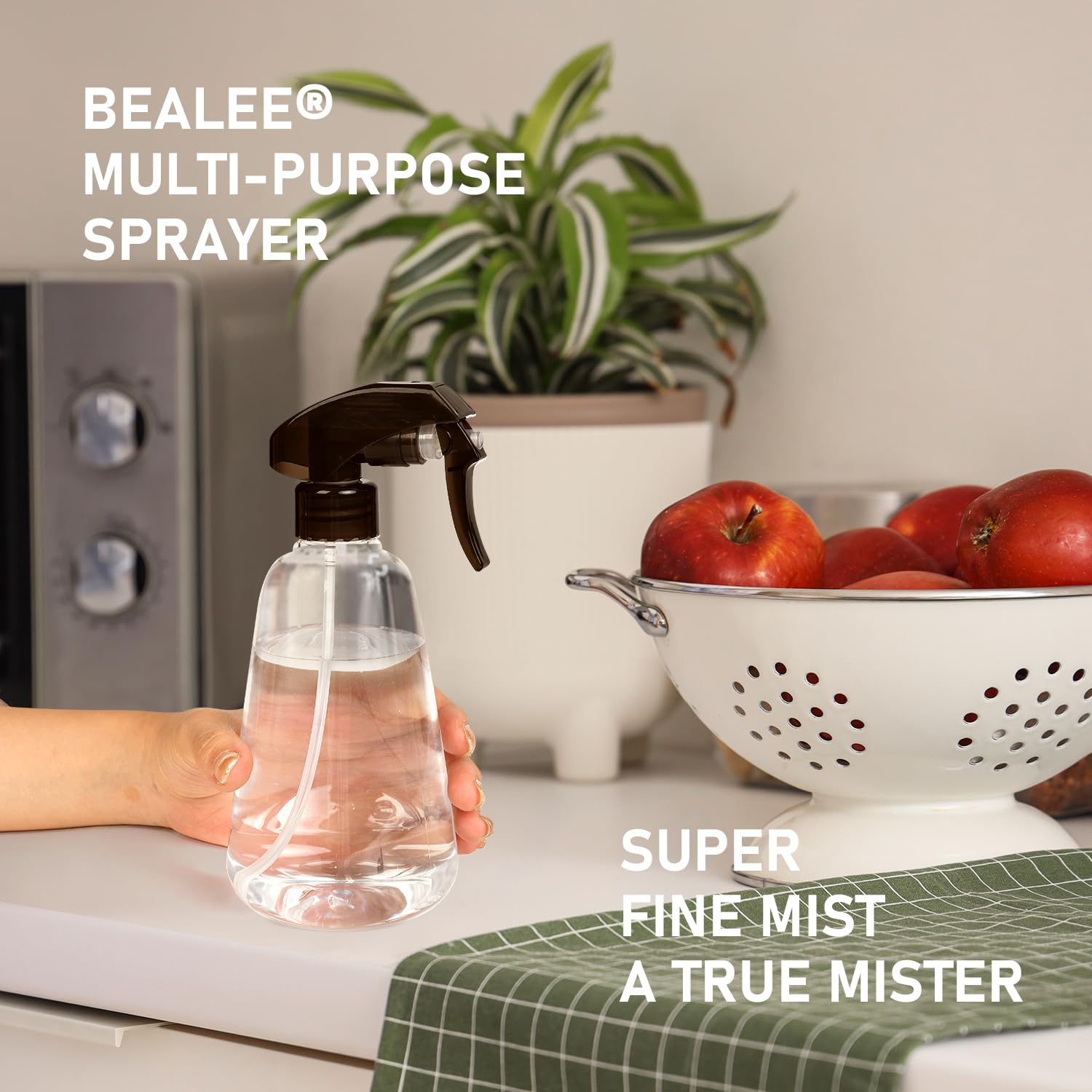 Spray Bottle 2 Pack, 16Oz - Ultra Fine Mist, Plant Mister Hair Misting Empty Spray Bottles Indoor, Leak Proof Water Sprayer For