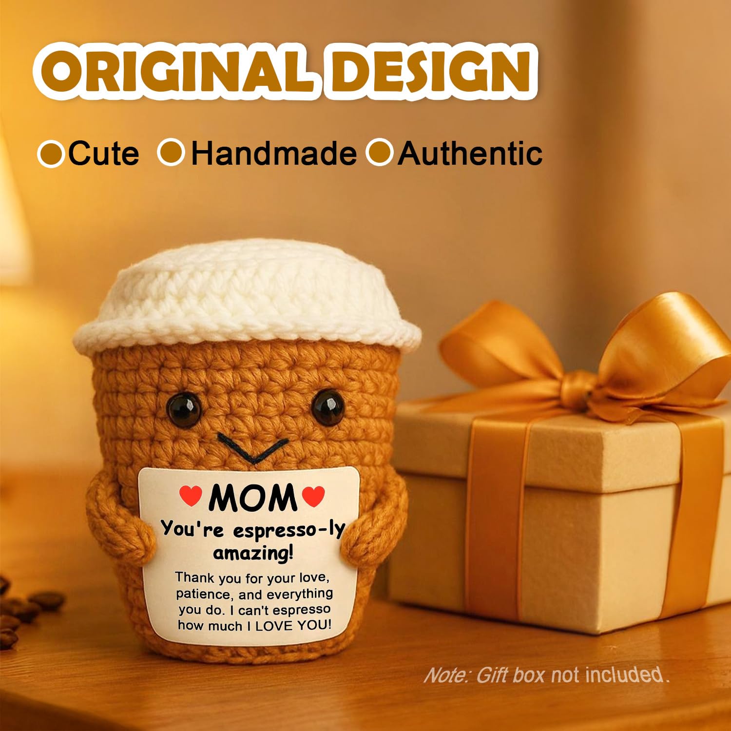 Krinisou I Love You Mom Gifts From Daughter Son, Mother Day Birthday Thank You Gift for Mom, Mama Positive Animals Espresso