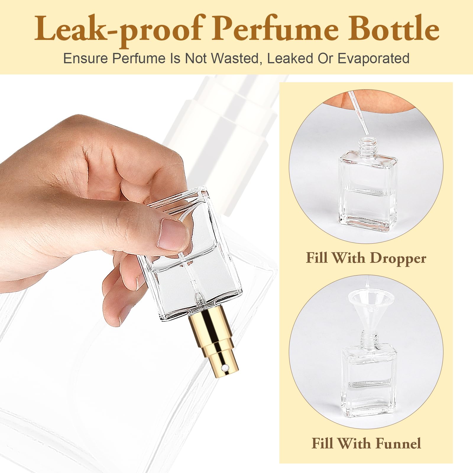 Lainballow 18Pcs Clear Perfume Spray Bottles,15Ml Glass Perfume Atomizer,Empty Fine Mist Atomizer Sprayer, Portable Perfume Bott
