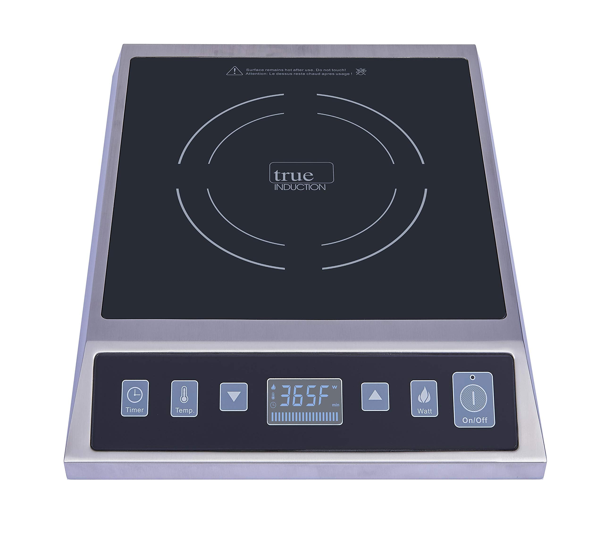 TI-1SSC Commercial 12 inch Portable Single Burner Induction Glass-Ceramic Cooktop, 1750W, UL197 Certified