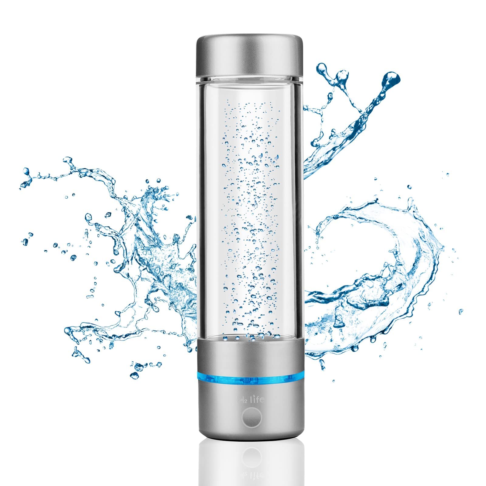 H2 Life Hydrogen Sport Water Bottle, Professional Hydrogen-Rich Water Generator With Spe And Pem, 320Ml 5000Ppb Dual Mode Hydrog