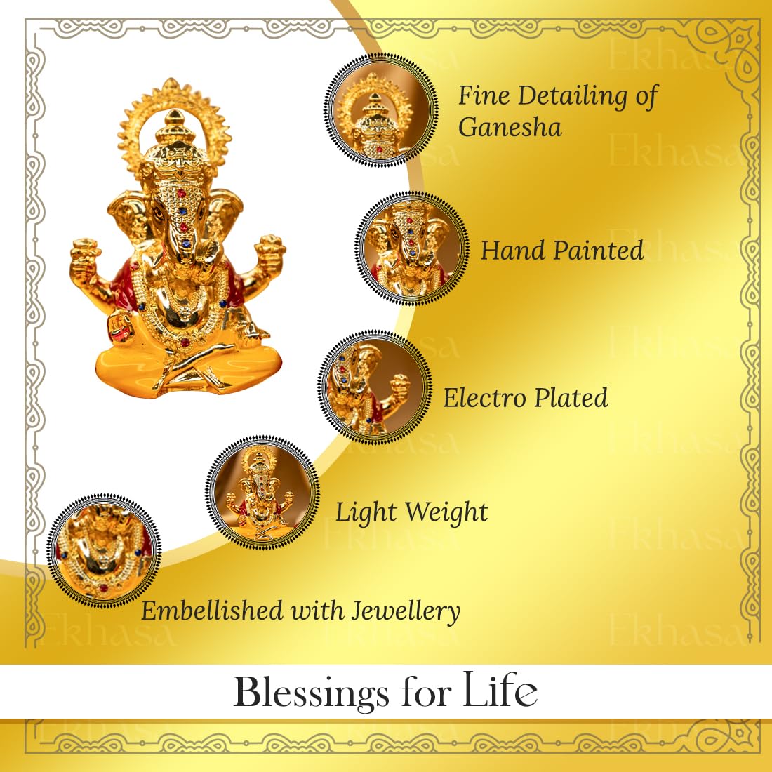 Ekhasa Ganesh Idol For Car Dashboard | Dagdusheth Ganesh Ganpati Idol For Cars | Vinayak Idols For Car Dash Board, Home Decor |