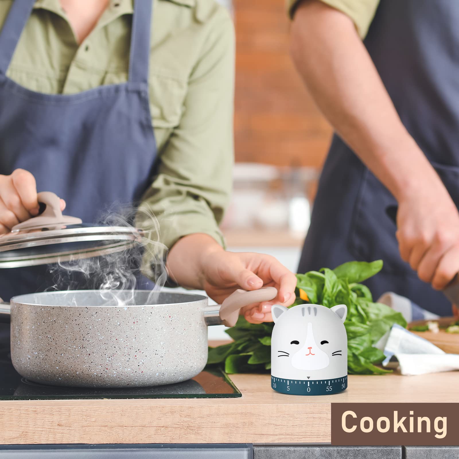 Queekay 4 Pcs Kitchen Cooking Timer Animal Mechanical Timer 60 Minute Wind Up Dial 360 Rotating Countdown Egg Reminder No Batter