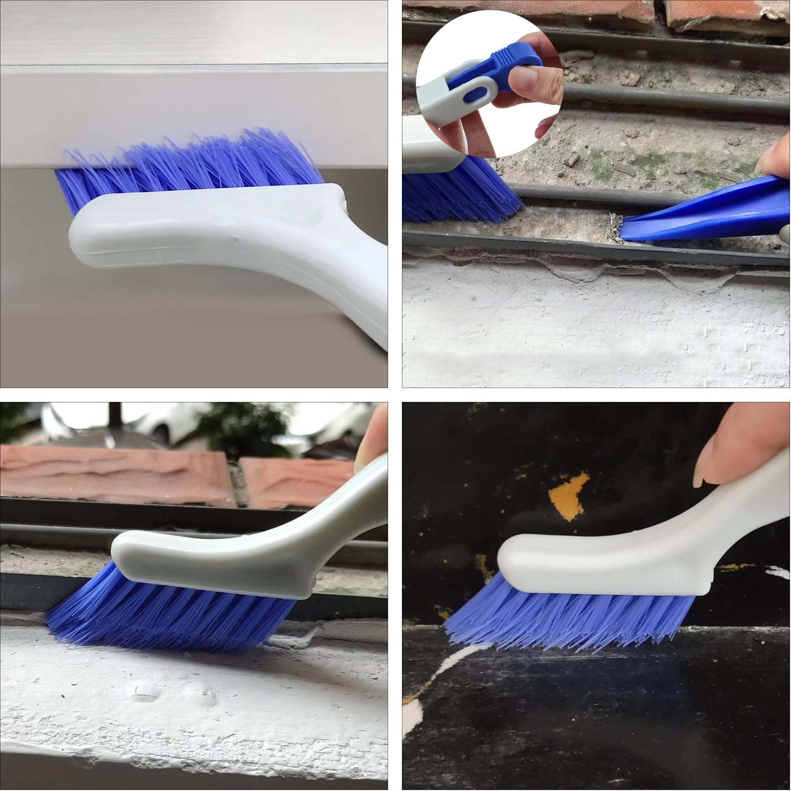 Iflymars 2 Piece Cleaning Brush Small Scrub Brush Kitchen Sink Bathroom Brushes, Sliding Door Or Window Cleaning Brush, For Hous