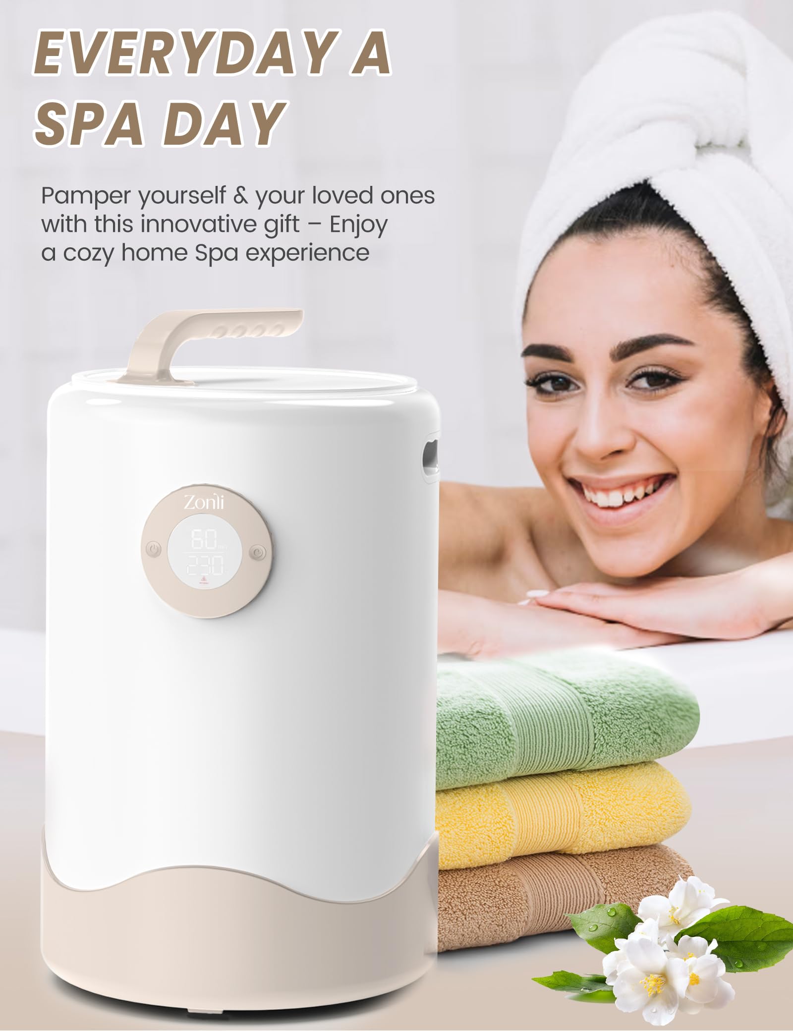 Zonli Towel Warmer, Large Towel Warmers For Bathroom, Luxury Hot Towel Warmer For Spa, With Auto Shut-Off, Adjustable Timer, 20L