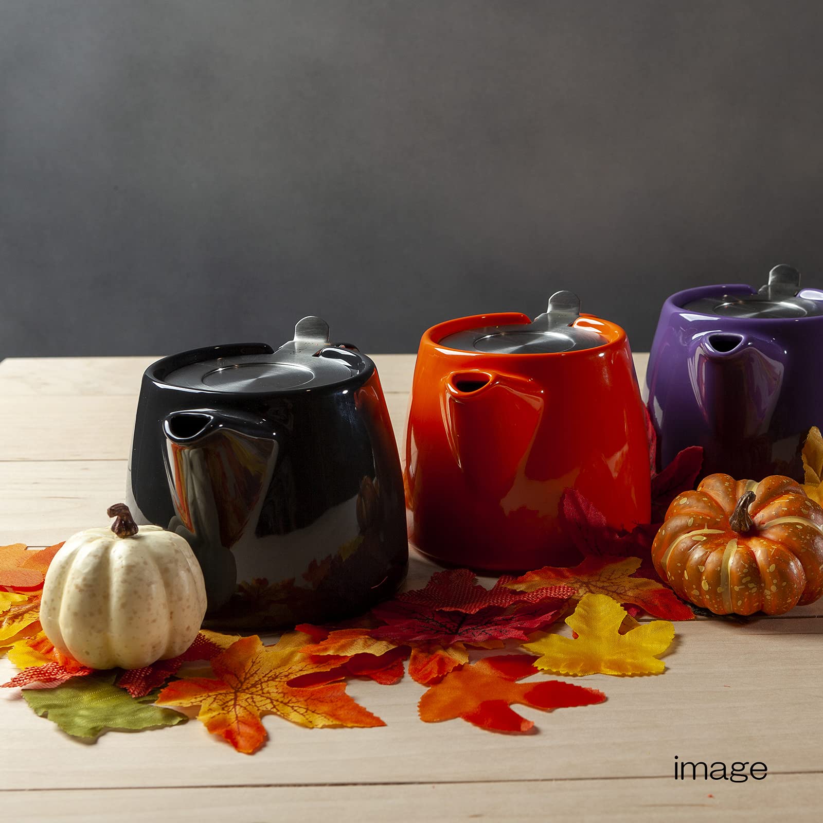 Forlife Stump Teapot With Sls Lid And Infuser, 18-Ounce, Black Graphite