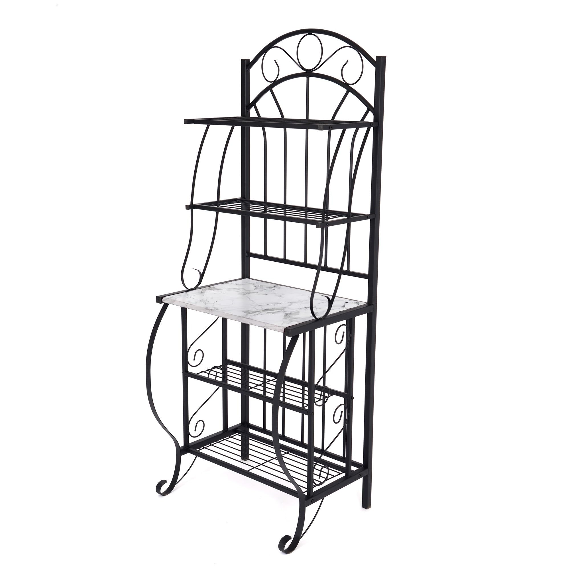 Boraam Valencia Bakers Rack with Faux Marble Shelf