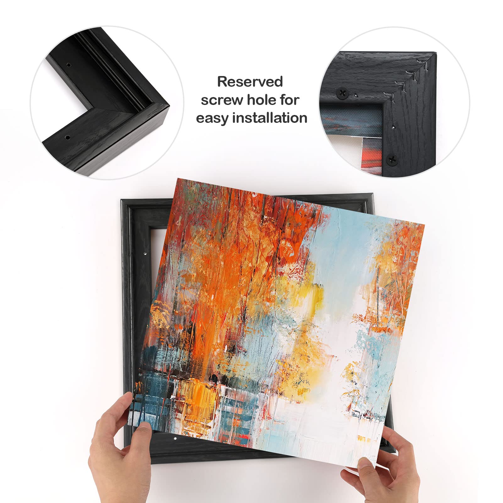 Folkor 10X10 Frame For Canvas Painting 0.6-0.8    Deep, 2 Pack Square Floater Frame For Canvas Prints, Floating Frame For Wall A