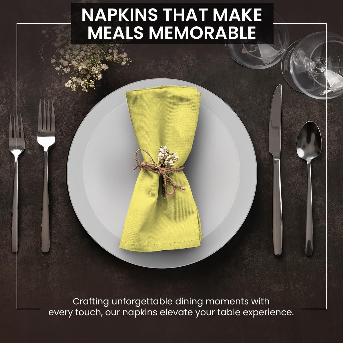 Napkins Pack Of 12|Dinner Cloth Napkins|Calicot Dinner Cotton Napkins 18X18 Inches|Washable & Reusable Napkins For Birthday Part