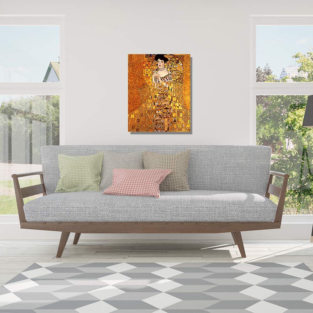 A&T Artwork The Lady In Gold By Gustav Klimt. The World Classic Art Reproductions, Giclee Canvas Prints Wall Art For Home Decor,