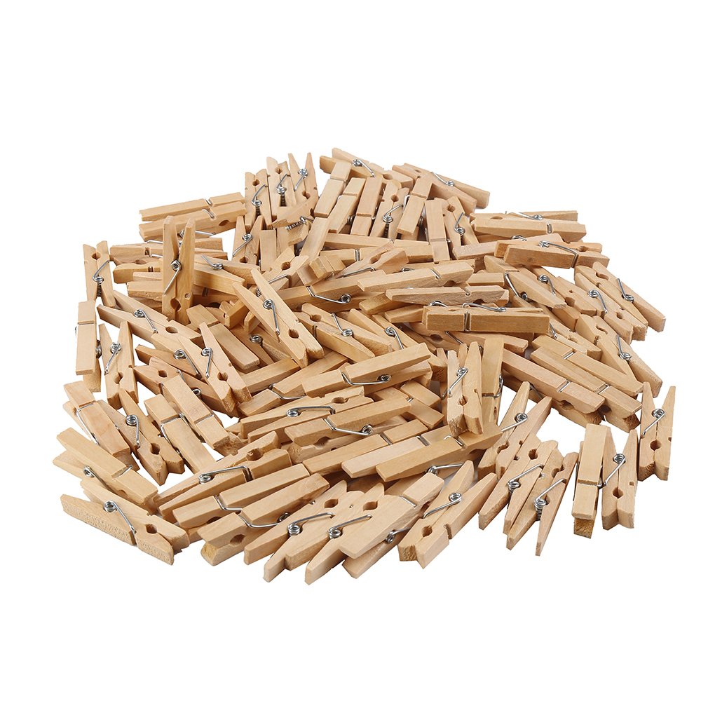 Decora 45Mm Sturdy Heavy-Duty Wooden Clothespins For Photo Clips Scrap Booking Crafts Gift Wrapping,100 Pieces