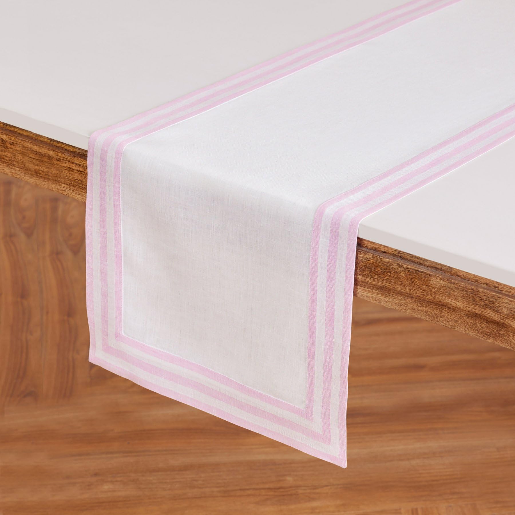 Solino Home Linen Table Runner 72 Inches Long - Mila, 100% Pure Linen Cherry Blossom Table Runner 14 X 72 Inch Ideal For Wedding