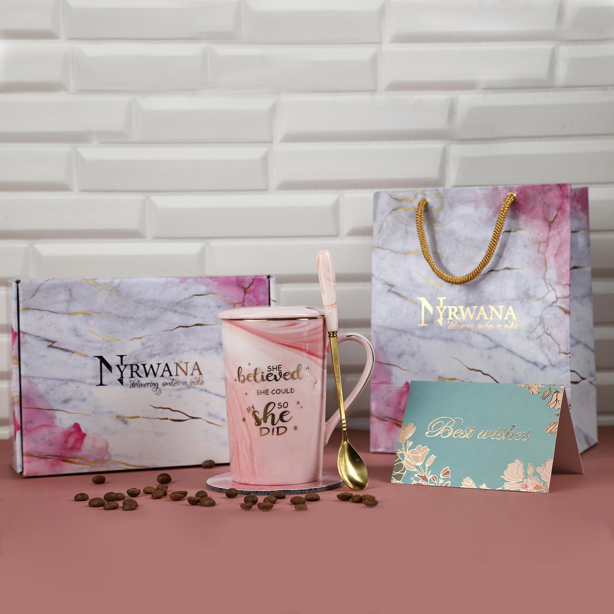 NYRWANA Coffee Mug, Birthday Gift for Girls, Birthday Gift for Women, Mugs for Coffee, Coffee Mug with Lid, Girls Gift Items for