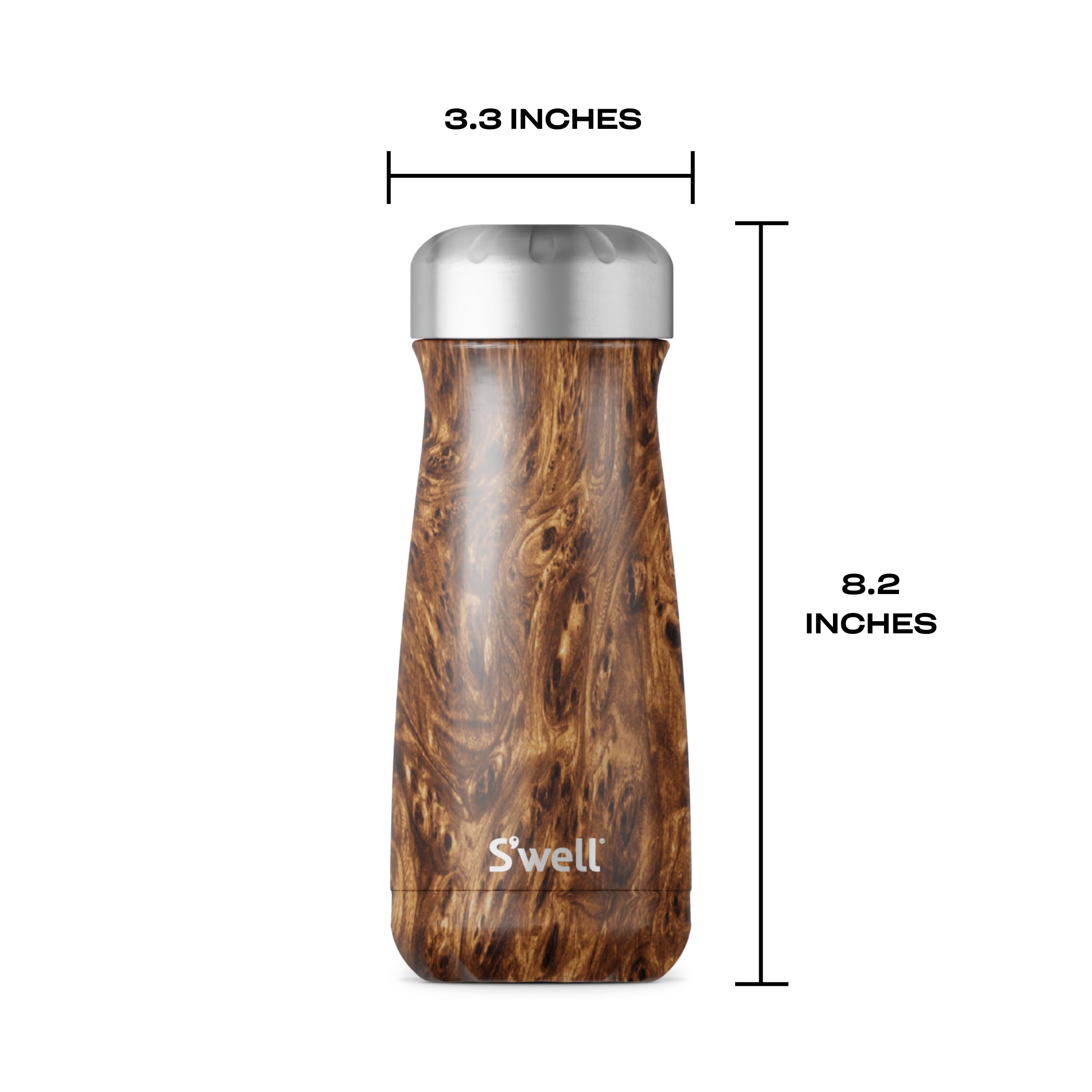 S'Well Traveler Tumbler, 16 Oz, Teakwood