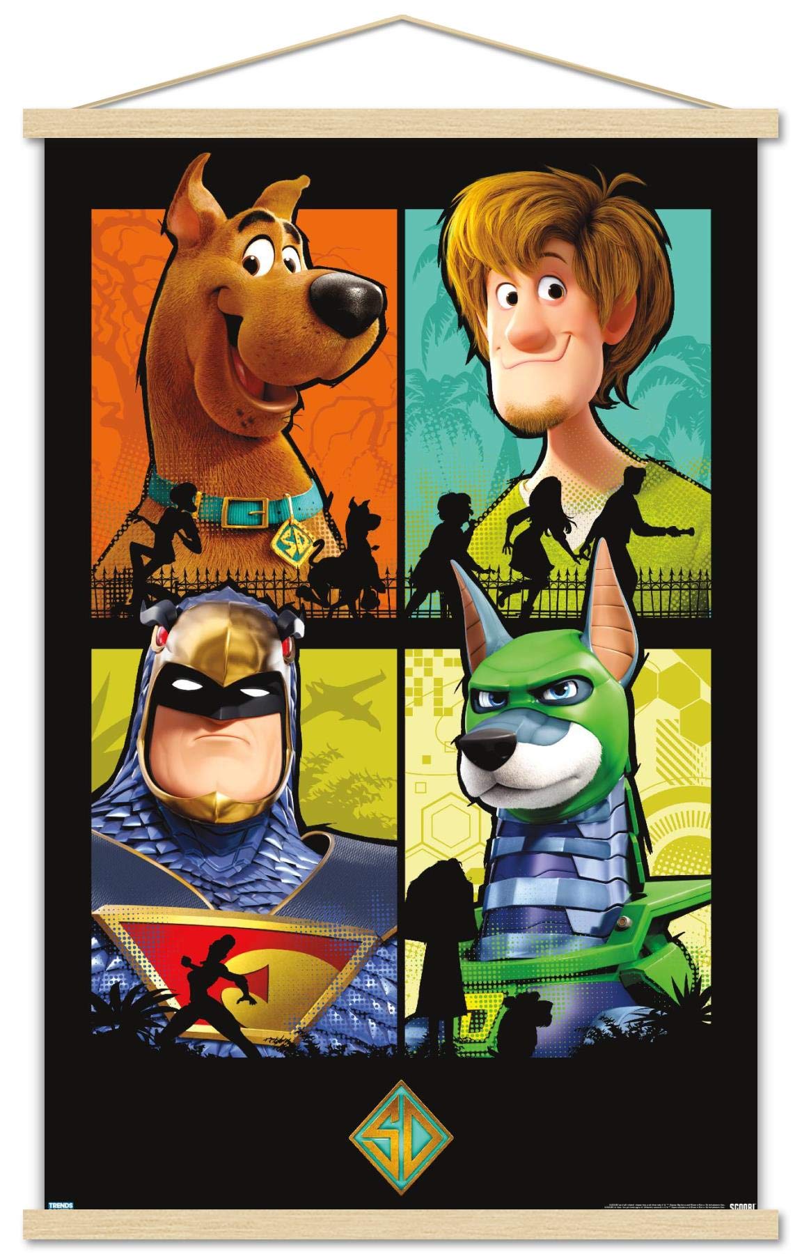 Trends International Scooby- Doo: Scoob! - Grid Wall Poster, 22.375'' X 34'', Print And Beechwood Hanger Bundle
