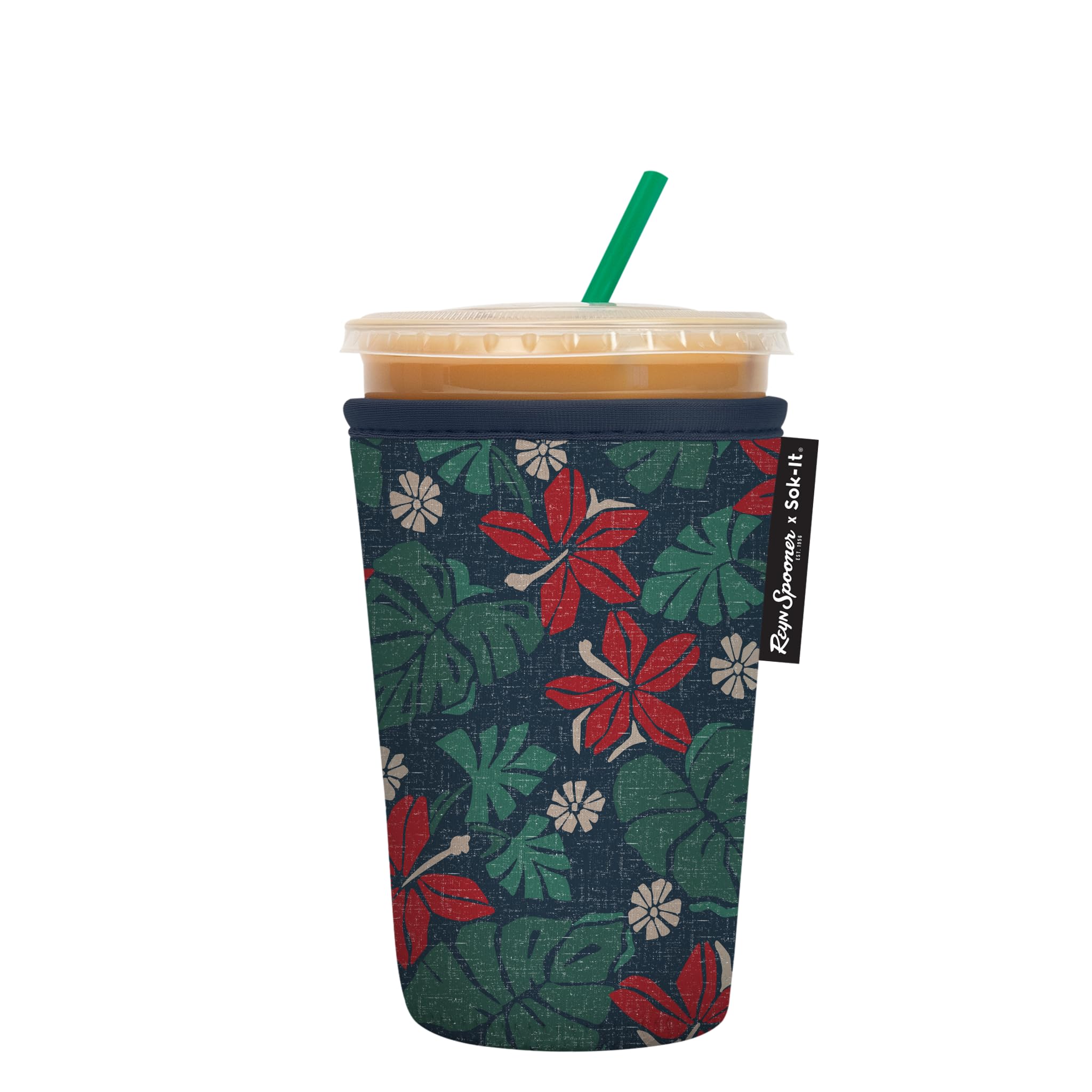 Sok It Java Sok Iced Coffee & Cold Soda Insulated Neoprene Cup Sleeve (Reyn Spooner Pahala, Medium: 22-28Oz)