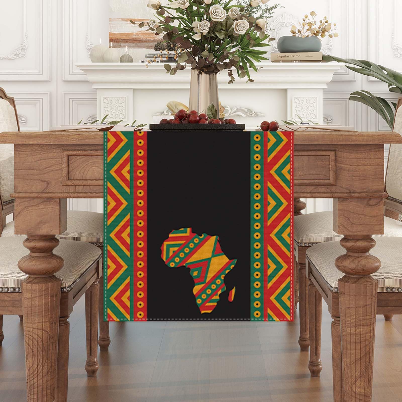 Linen Black History Month Table Runner 72 Inches Long Black History Month Decoration For Table African American Country Festival