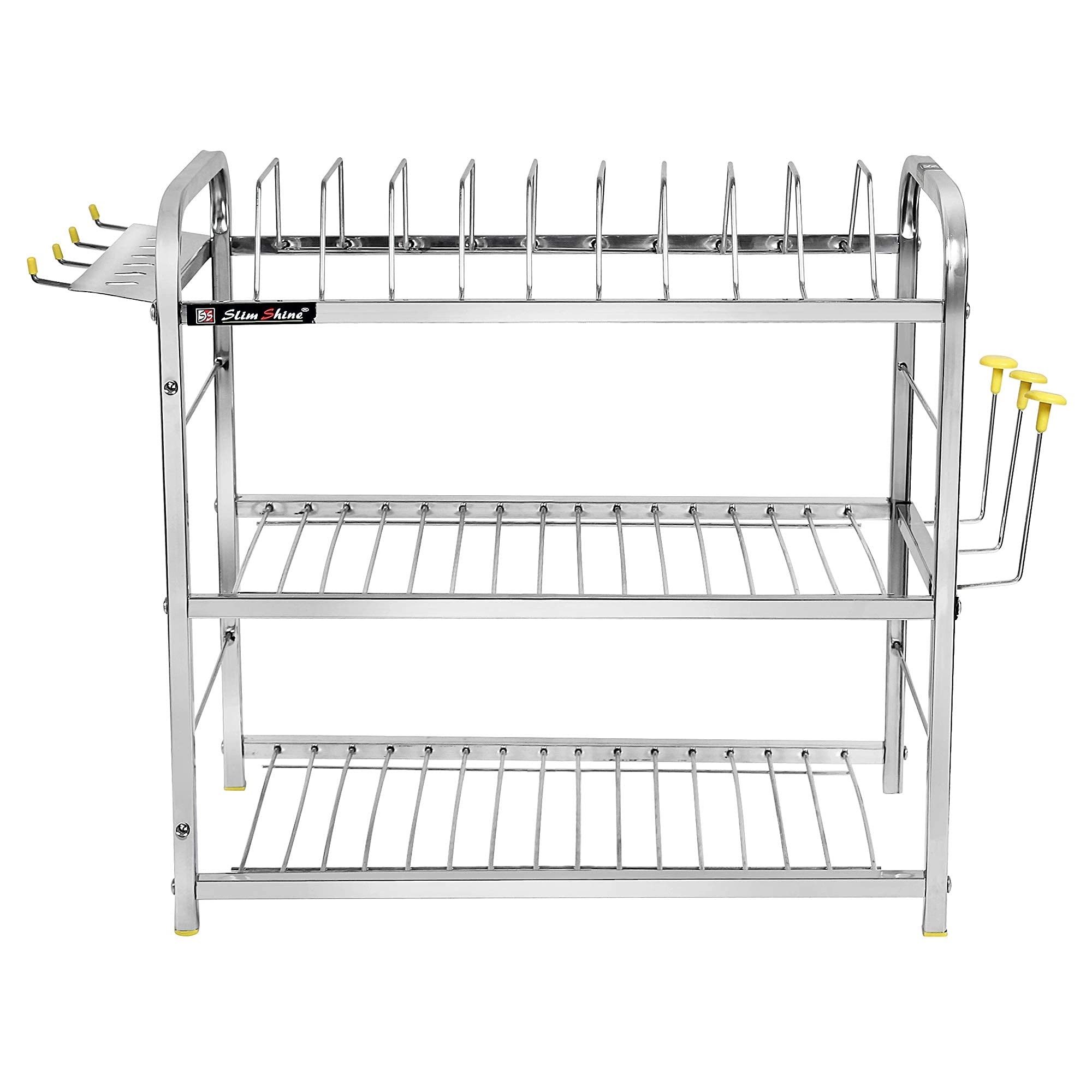 Slimshine Kitchen Dish Rack/ Plate Cutlery Stand/Kitchen Utensils Rack/Modern Kitchen Storage Rack (18 X 18,Alloy Steel)