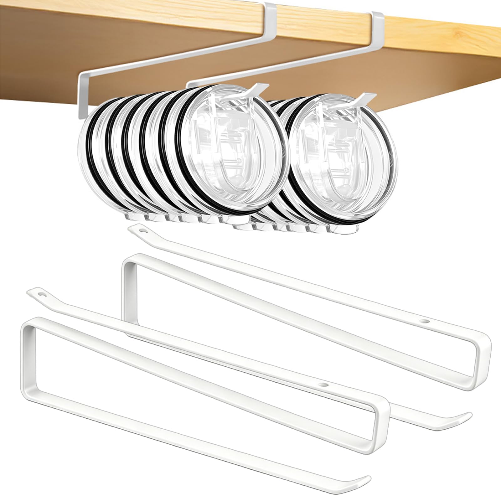 Tumbler Lid Organizer, 2 Pack for Yeti Lid Organizer, Space Saving Water Bottle Lid Holders, Tumbler Lid Holder Up to 12 Lids,No