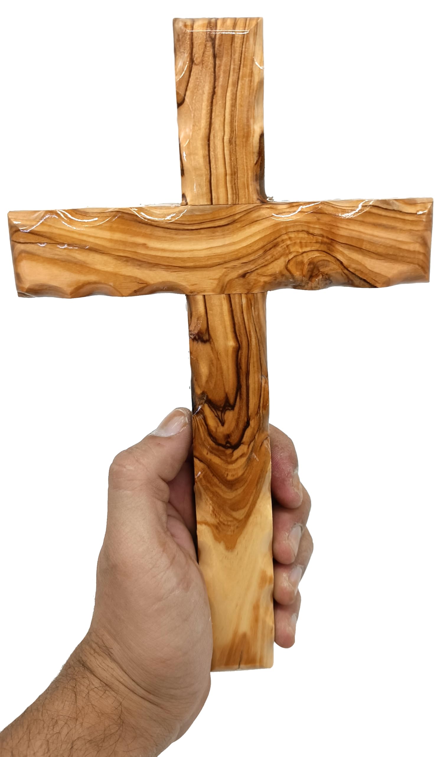 Zuluf Wooden Olivewood Plain Cross For Wall decor | Large Wall Cross Christian Religious Gift | Wall Art Home Room D  cor | Jeru