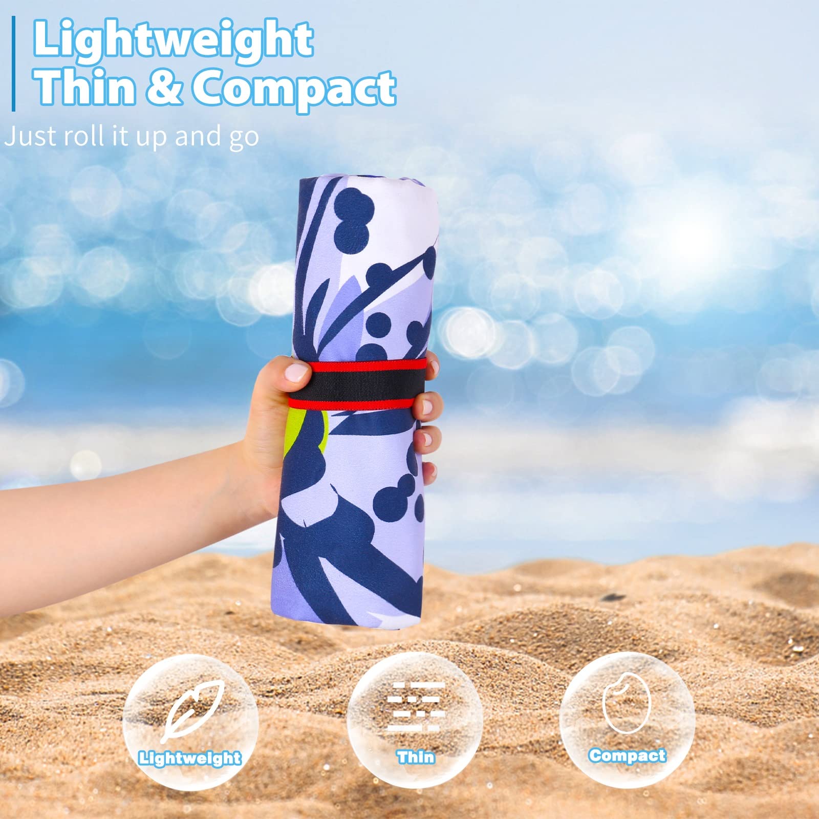2 Pack Microfiber Oversized Lightweight Beach Towel 71''x32'' XL Extra Large Thin Sand Free Towels Travel Swim Pool Yoga Gym Camping for Adults Women Men Beach Essentials Accessories Vacation Gift