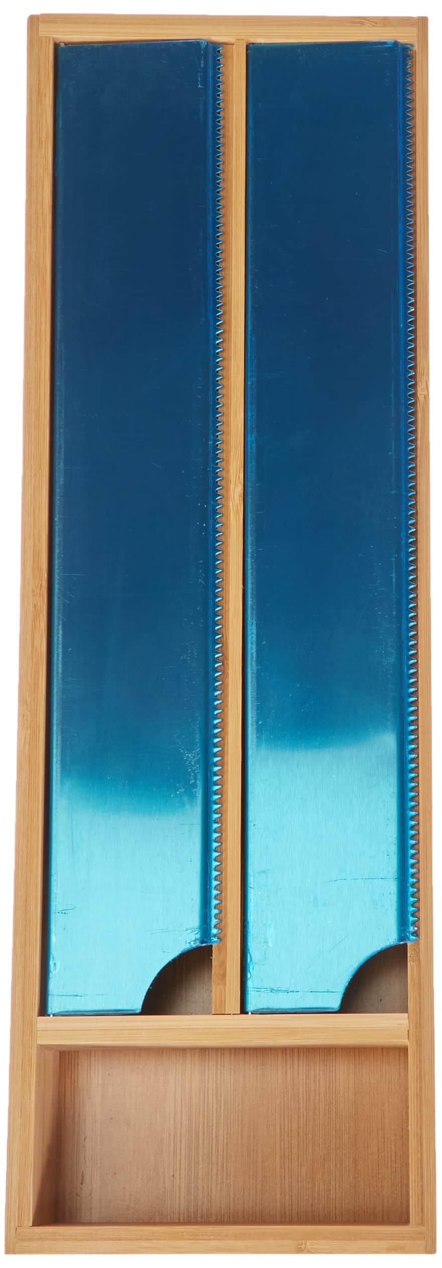 Zeller 25315 Storage Box For Tin Foil/Cling Film With Cutter L 39.5 X W 13 X H 5.4 Cm Bamboo/Stainless Steel