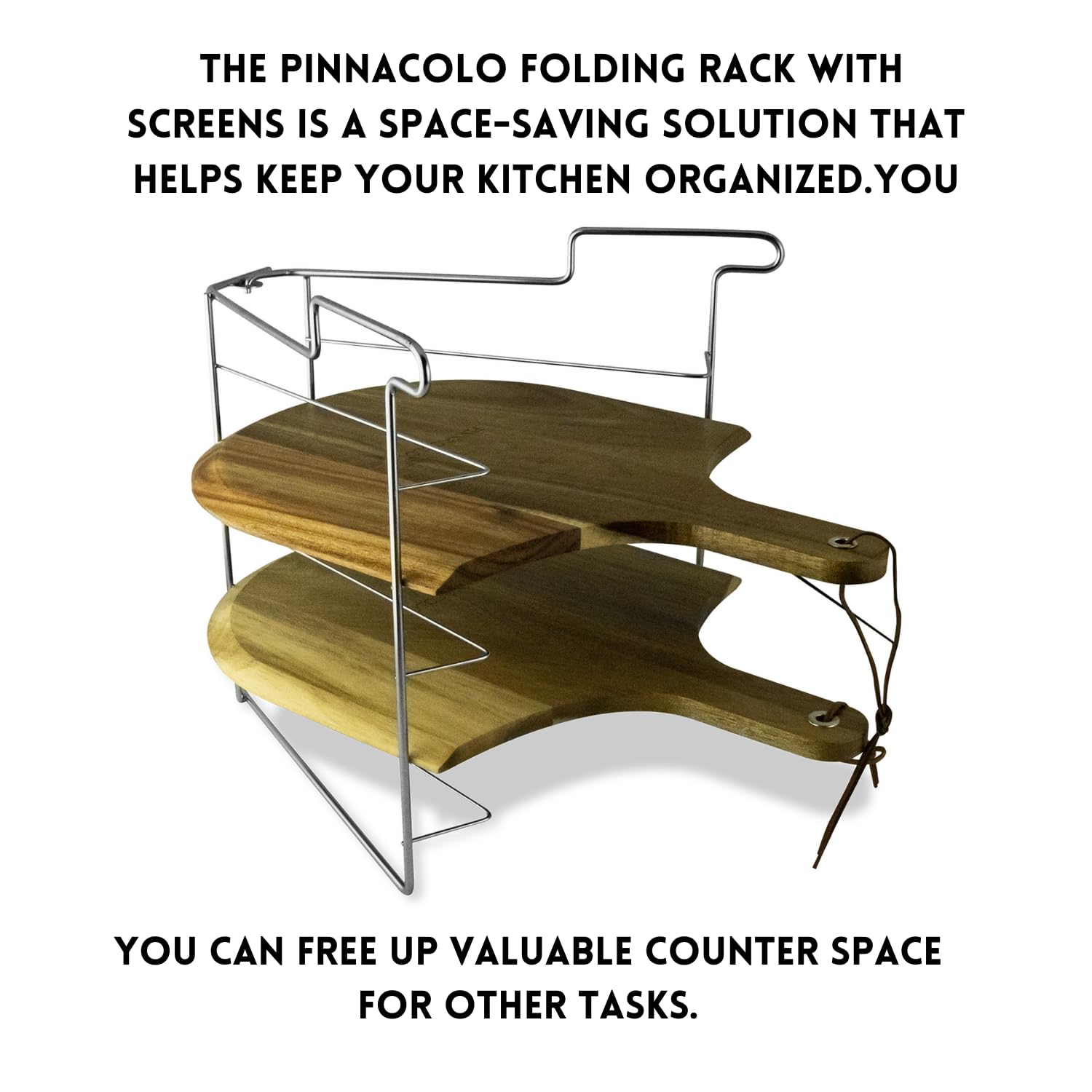 Pinnacolo Folding Pizza Rack With Five 14 Inch Pizza Screens - Compact And Convenient Design For Easy Storage And Baking Multipl