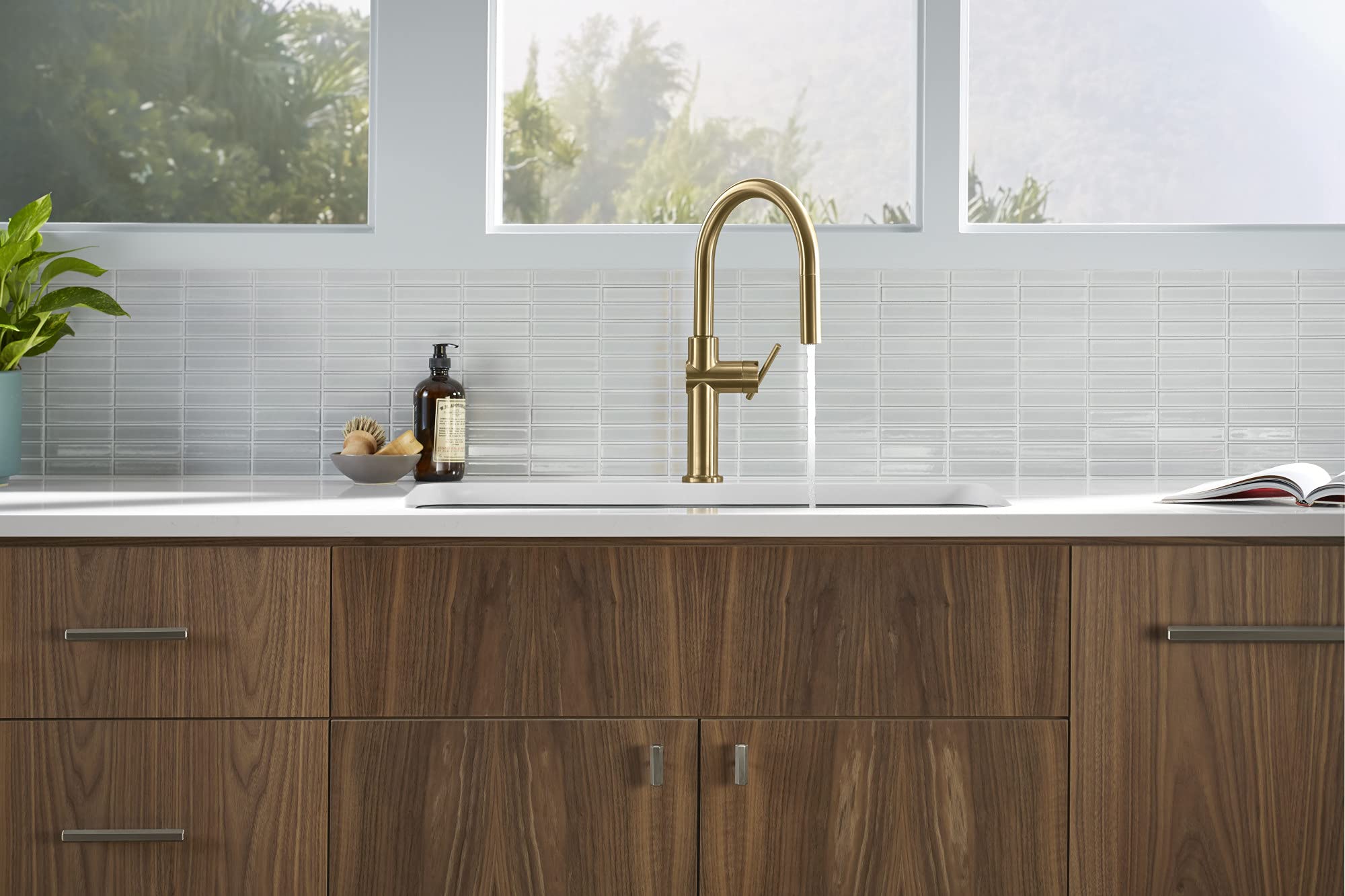 Kohler 22974-2Mb Crue Touchless Kitchen Faucet With Pull Down Sprayer, Pull Down Kitchen Faucet With Touchless Activation, Motio