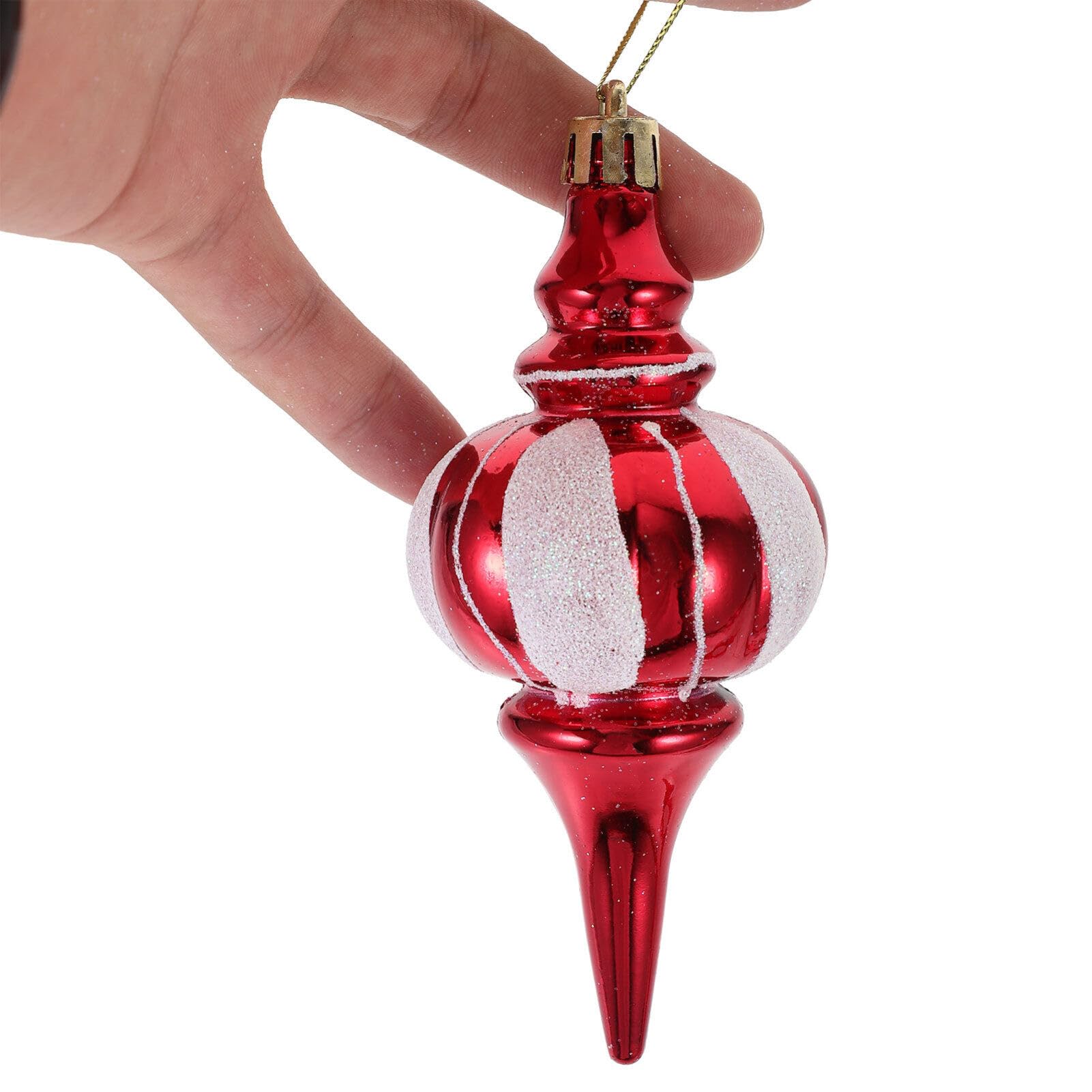 Alipis 4Pcs Shatterproof Finial Ornament Plastic Ball Drop Tree Pendant Hanging Decoration Holiday Trees Wreaths Garland Decor R