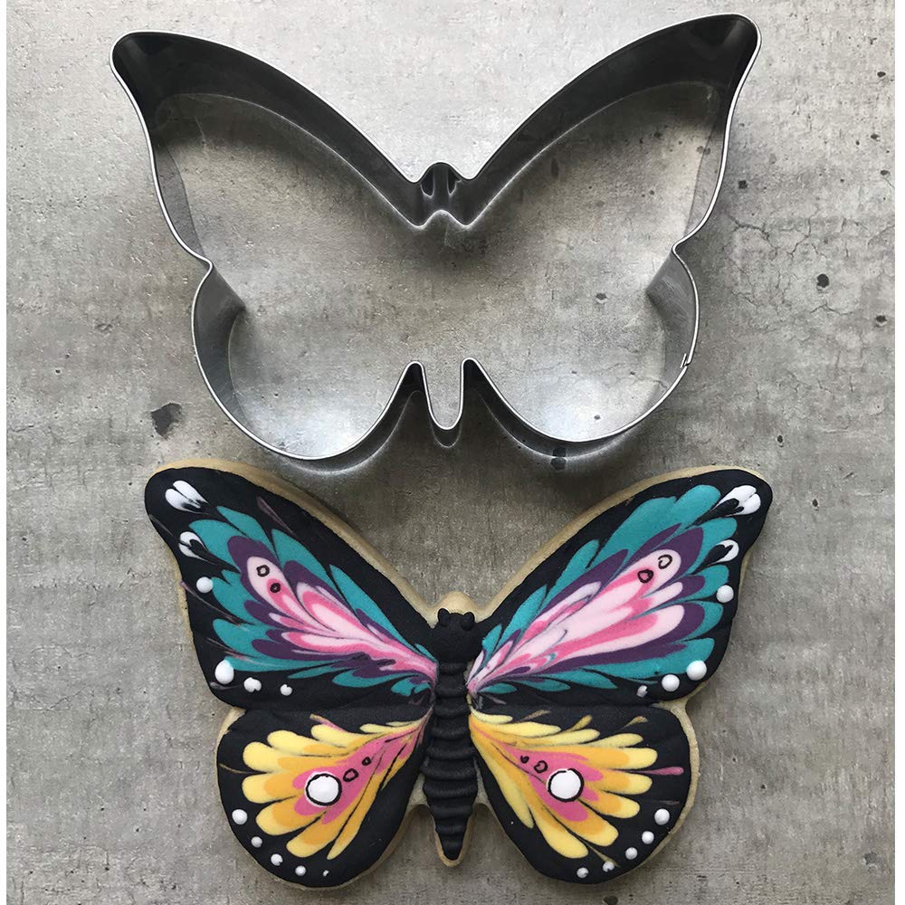 Liliao Spring Butterfly Cookie Cutter - 4.5 X 3 Inches - Stainless Steel