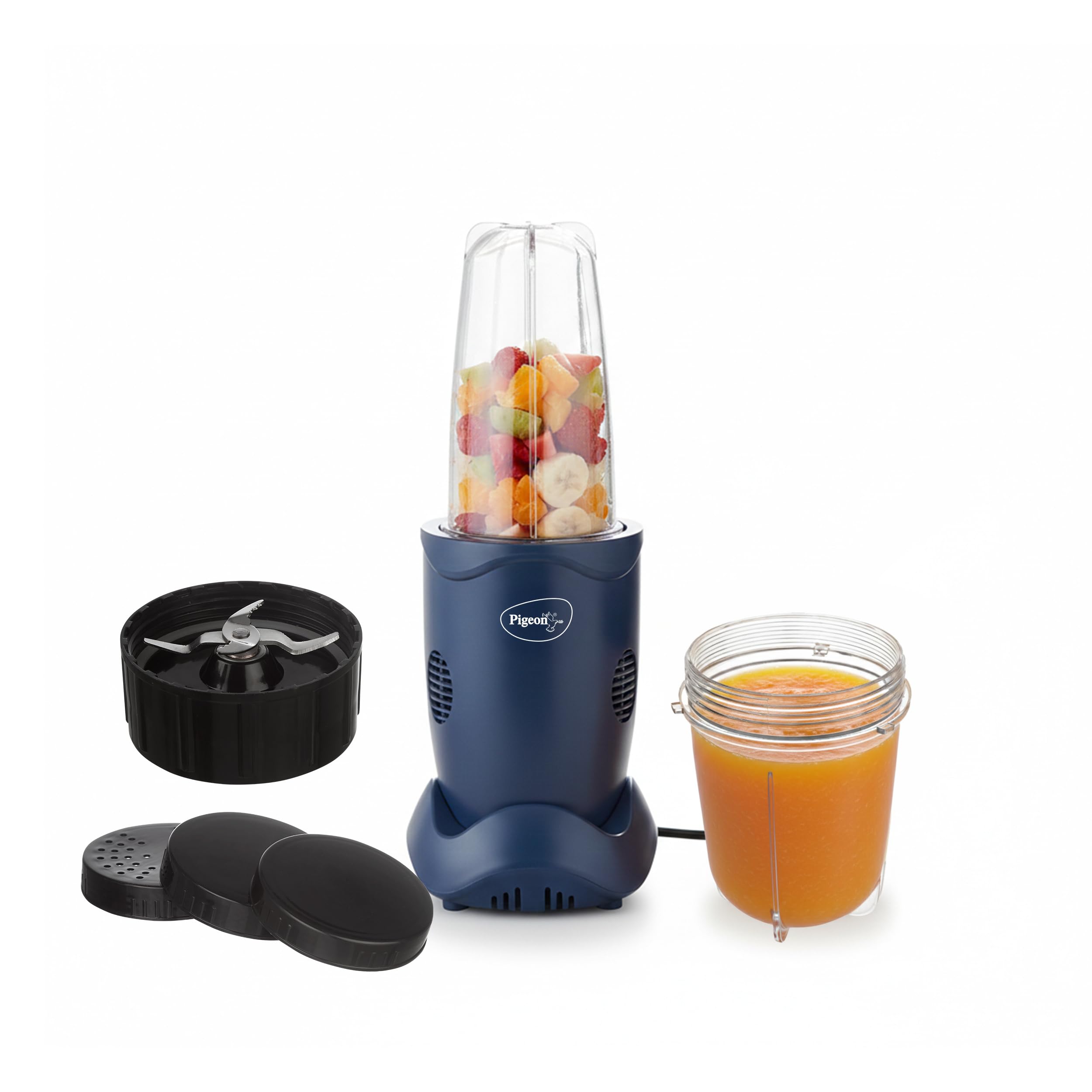 Pigeon By Stovekraft Quick Blend | Grinder Juicer Blender Smoothie Maker All-In-1 Machine | 400 Watt | 2 Jars- Multiuse Jar 500M