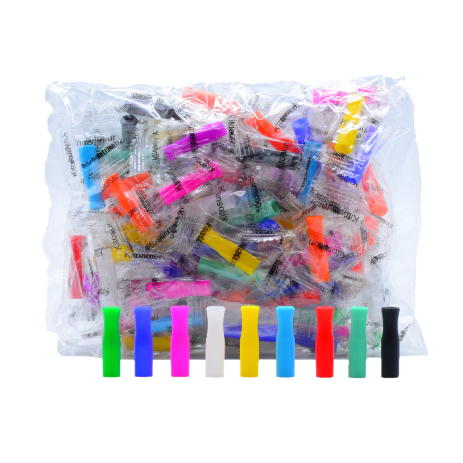 Silicone Straw Tips For Stainless Steel - 100Pcs Multicolored Reusable Silicone Tip For Metal Rubber Straws Covers With Individu