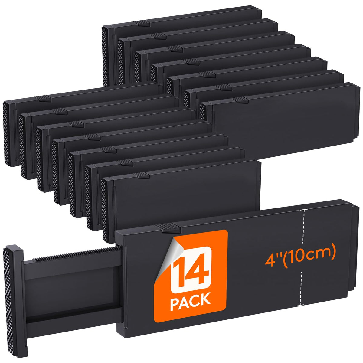 Lifewit 14 Pack Drawer Dividers 4'' High, 11-17'' Adjustable Drawer Organizers for Clothes, Expandable Dresser Separators in Bed