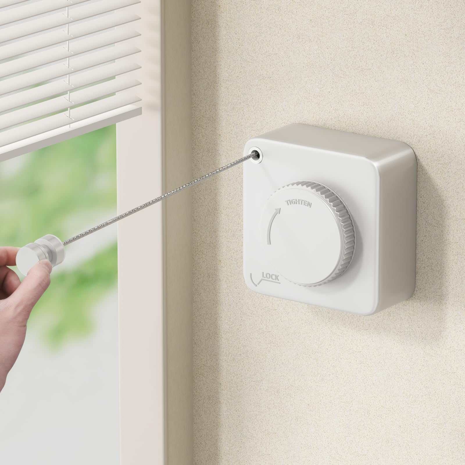 Mustorn Non-Sagging Retractable Clothesline Indoor & Outdoor Clothes Line Heavy Duty Clothes Drying Line Retracting Laundry Line