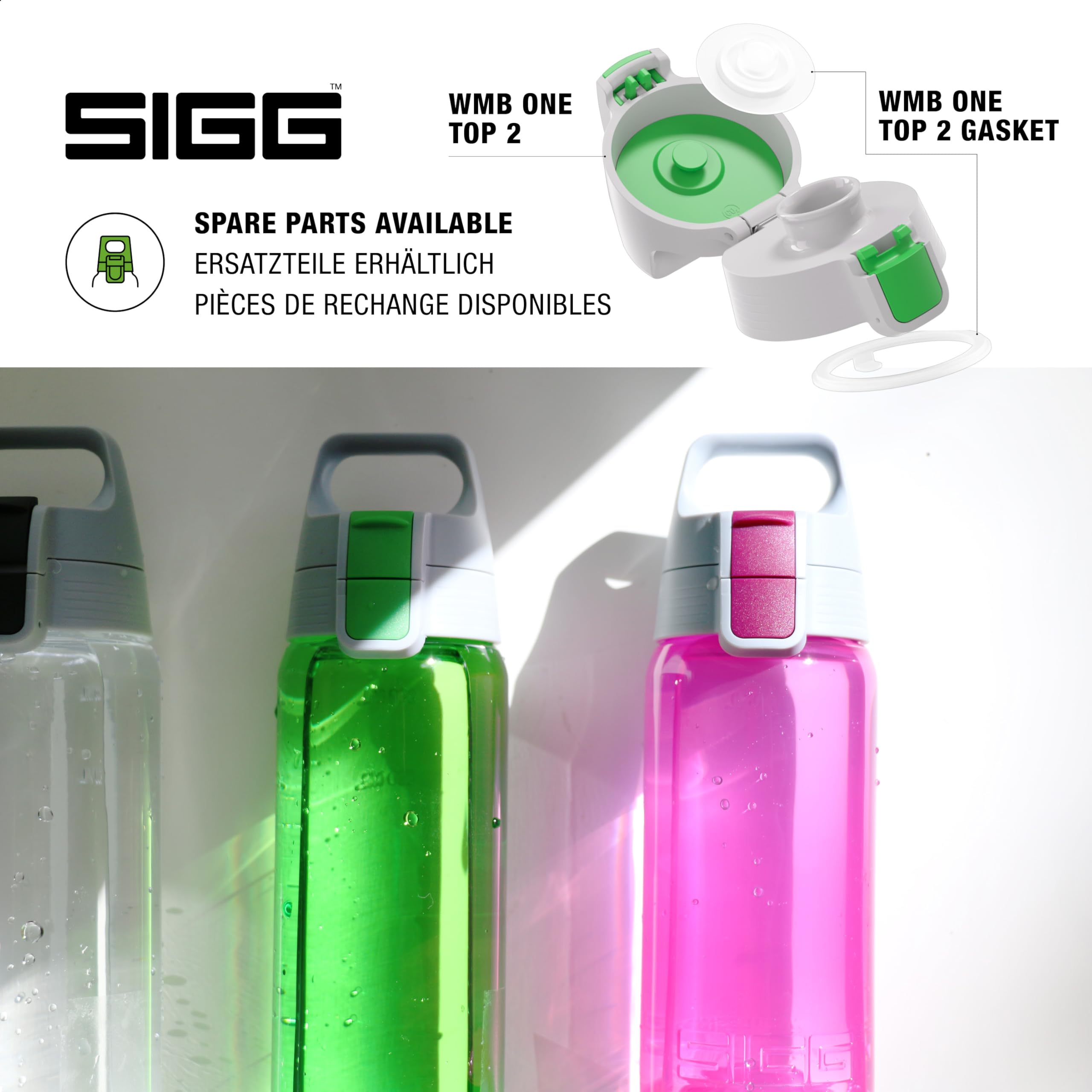Sigg - Tritan Sports Water Bottle - Total Color Green - Leakproof - Featherweight and Shatter-Proof Tritan Plastic - Dishwasher Safe - BPA Free - 20 Oz