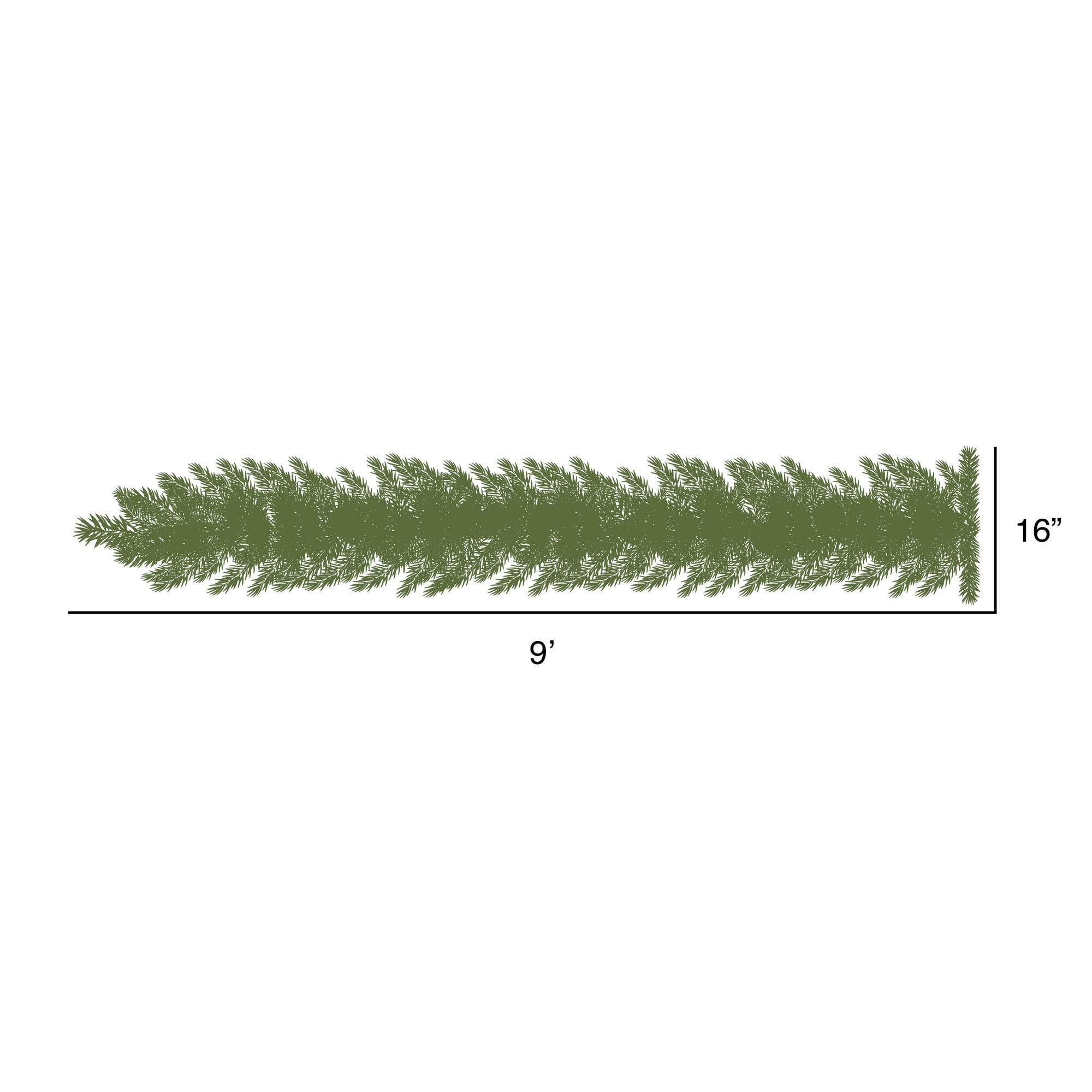 Vickerman 9' Cheyenne Artificial Christmas Garland, Unlit - Faux Christmas Garland - Seasonal Indoor Home Decor