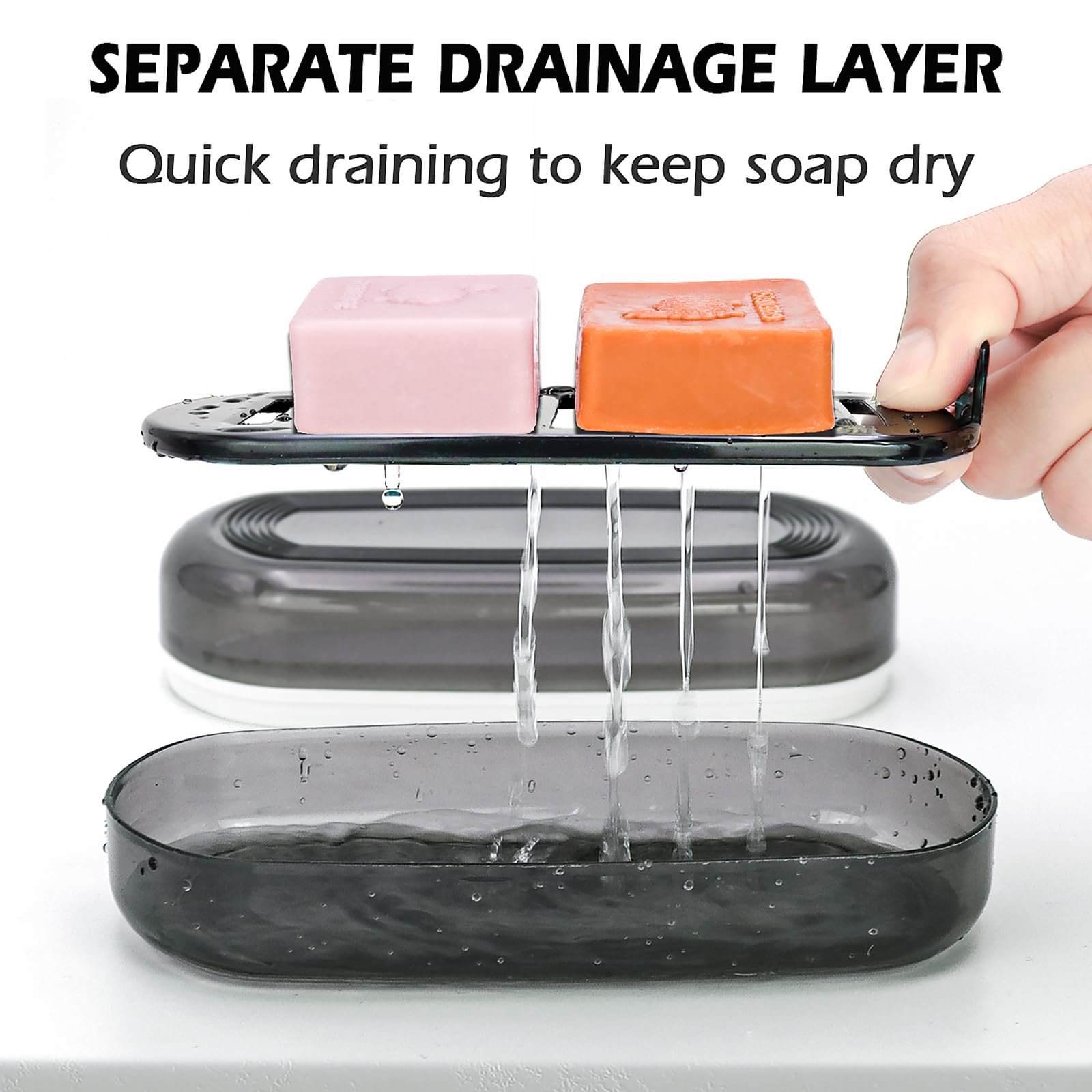 Aidimming Shampoo Bar Travel Case With Lid, Large Bar Soap Holder, Shampoo And Conditioner Bar Container, Travel Soap Box For Tr