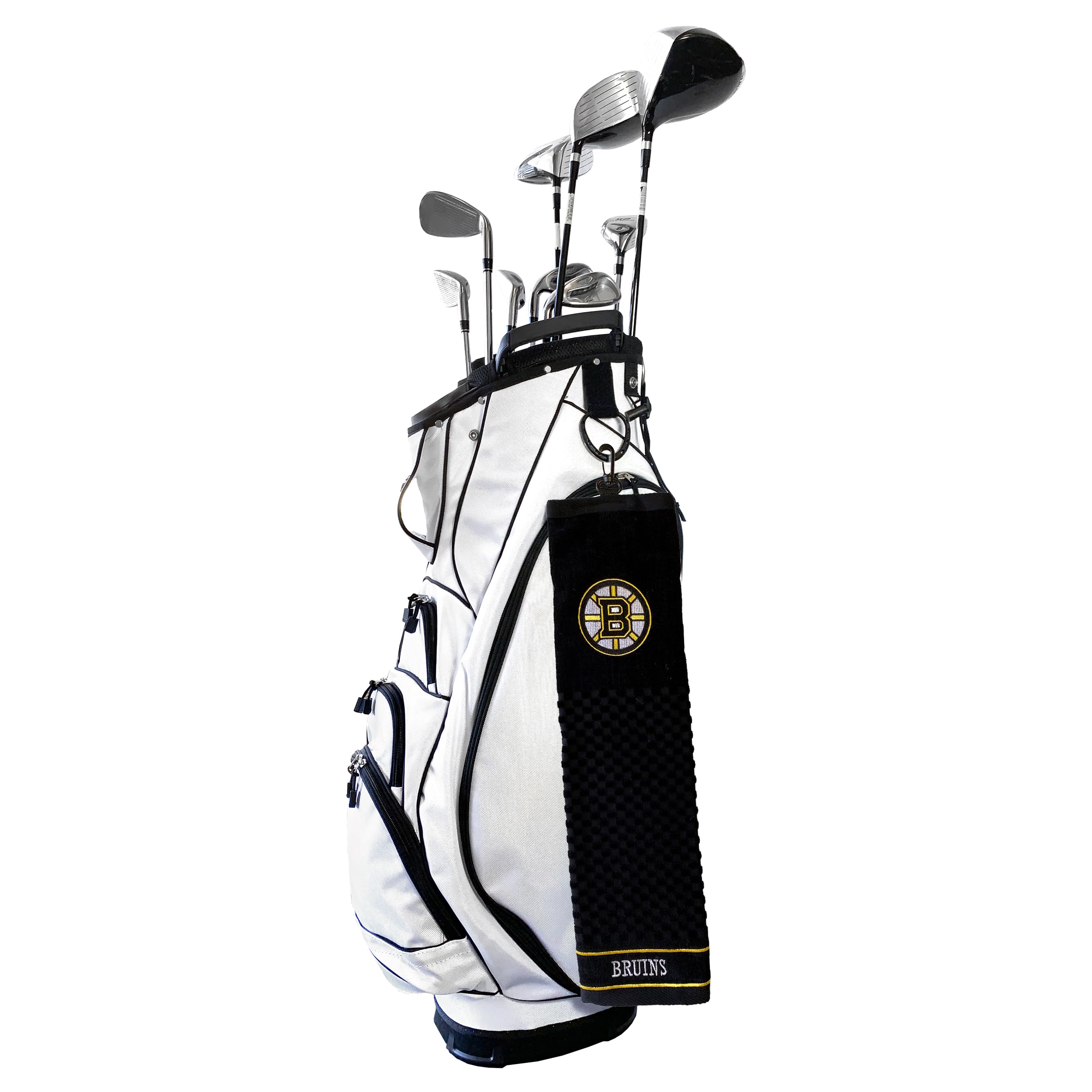 Team Golf Nhl Boston Bruins Embroidered Golf Towel Embroidered Golf Towel, Checkered Scrubber Design, Embroidered Logo