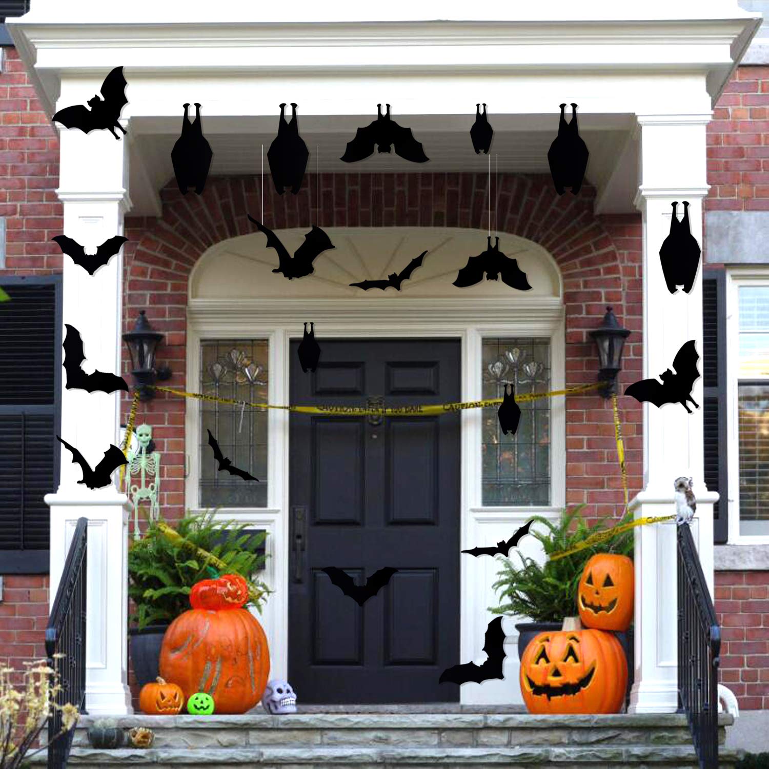 Ccinee Halloween Bat Decoration,Large Hanging Bat Wall Decal Window Door Entryway Sticker For Party Favor Supply,24Pcs