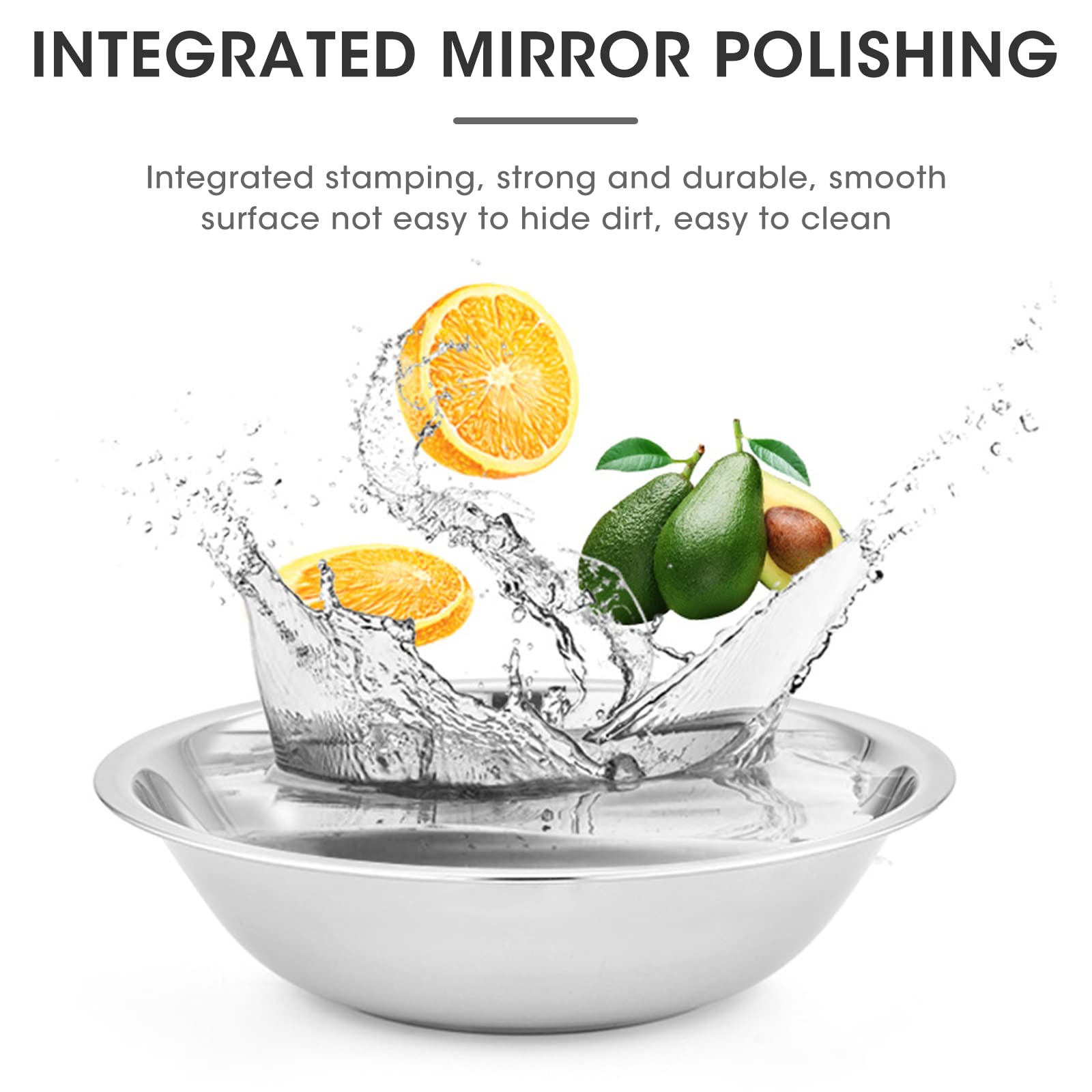 Heavy Duty Stainless Steel Mirror Finish Commercial Restaurant Mixing Bowl 3 Quart (Set Of 3)