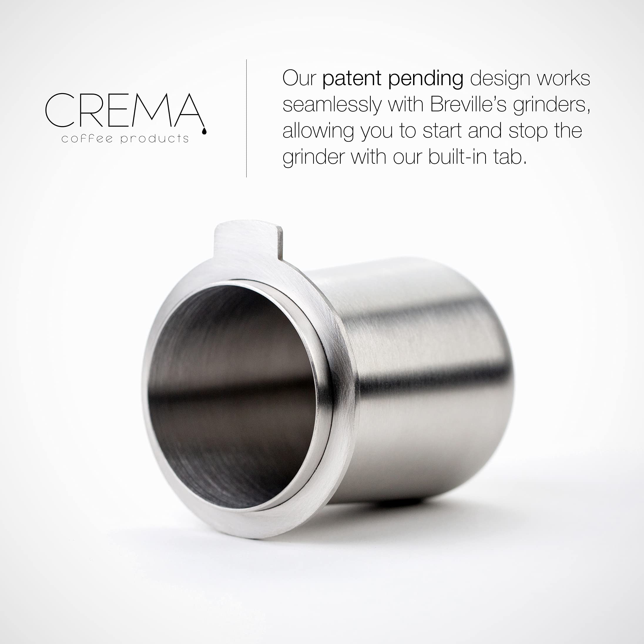 Crema Coffee Products | 54Mm Dosing Cup | Brushed Silver | 100% Stainless Steel | Espresso Coffee Dosing Cup | Fits 54Mm Brevill