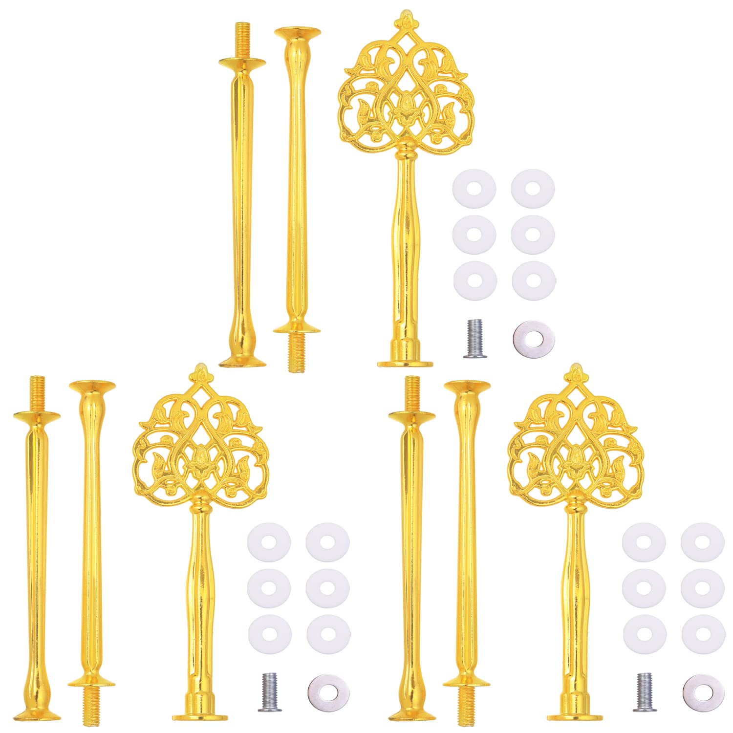 15 Inches 3-Tier Cupcake Golden Stand Hardware Fittings, Metal Mold Scepter Holder Diy Making For Fruit Plate Cake Stand Snack T
