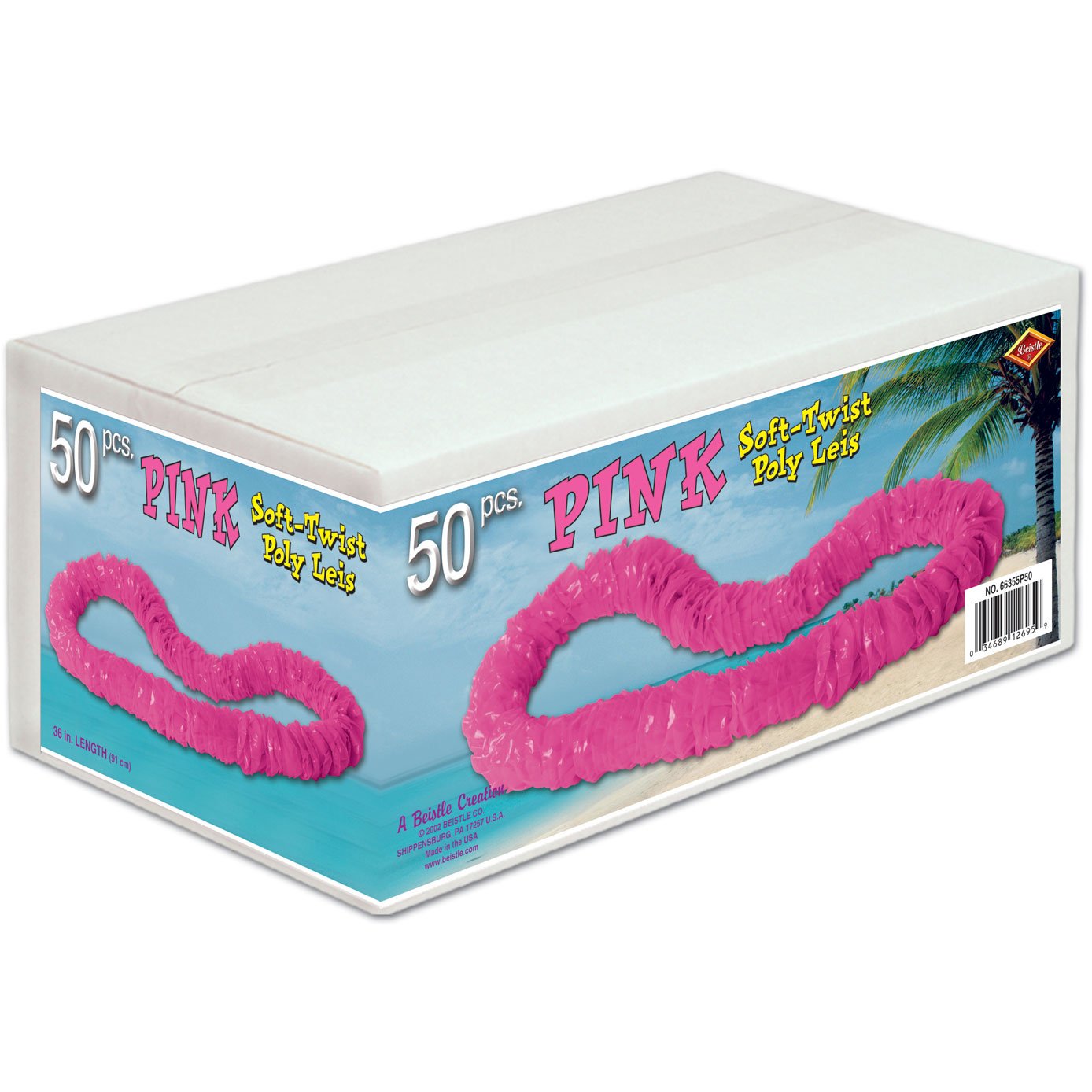 Soft-Twist Poly Leis w/Labeled Box (pink) Party Accessory (1 count)